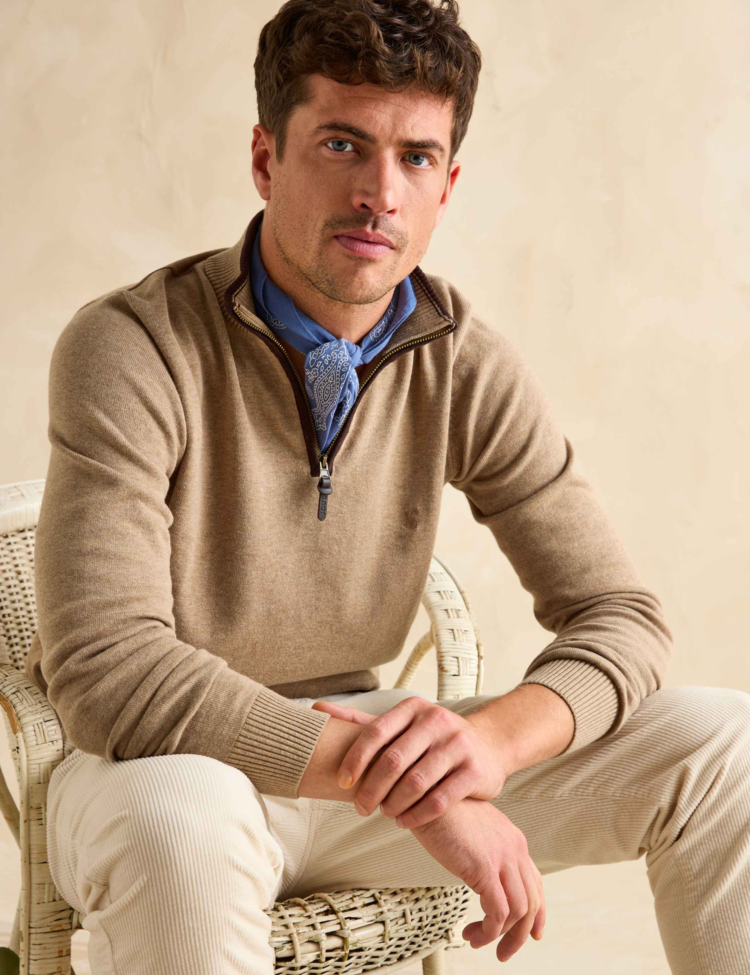 Pure Cotton Funnel Neck Half Zip Jumper 4 of 7