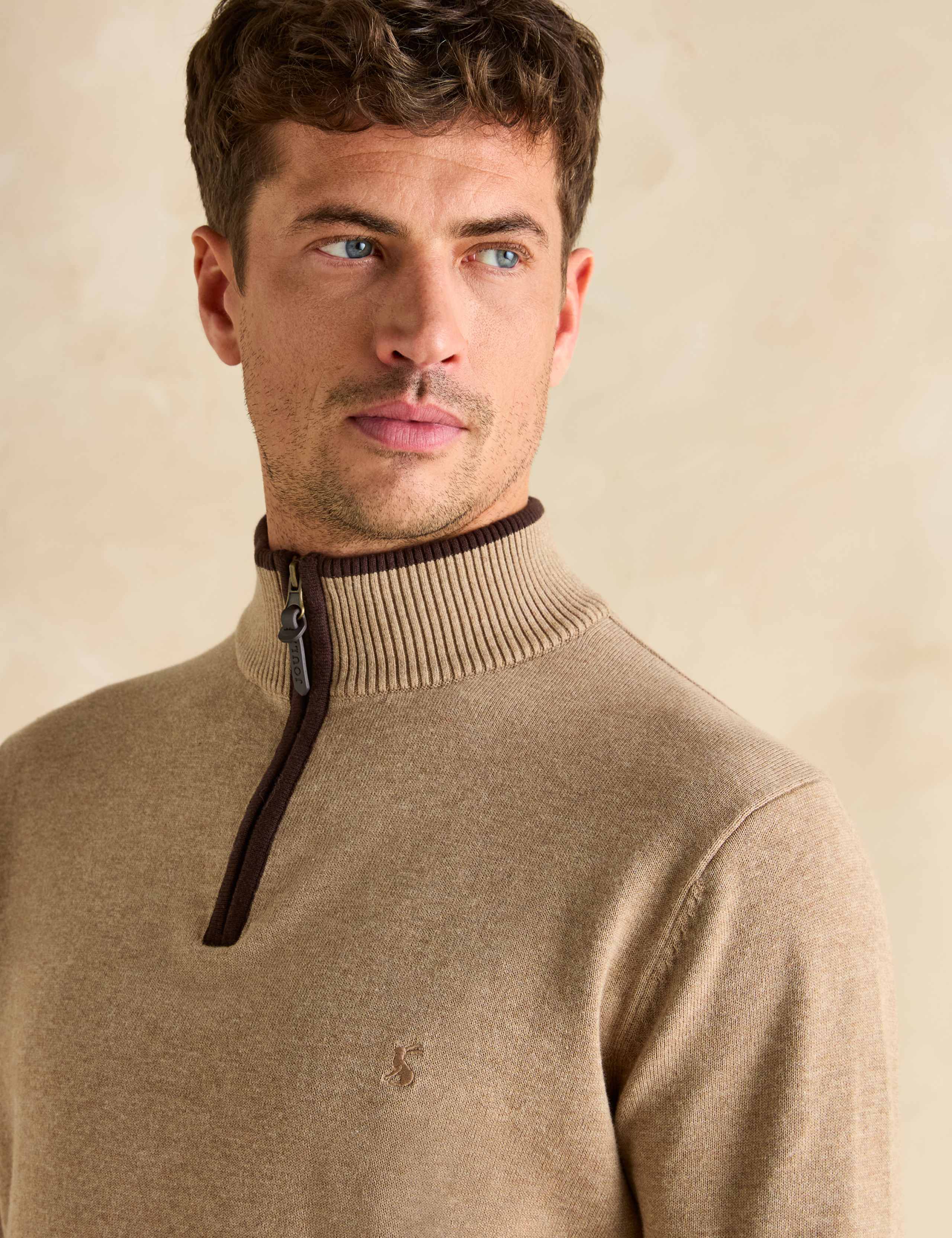 Pure Cotton Funnel Neck Half Zip Jumper 6 of 7