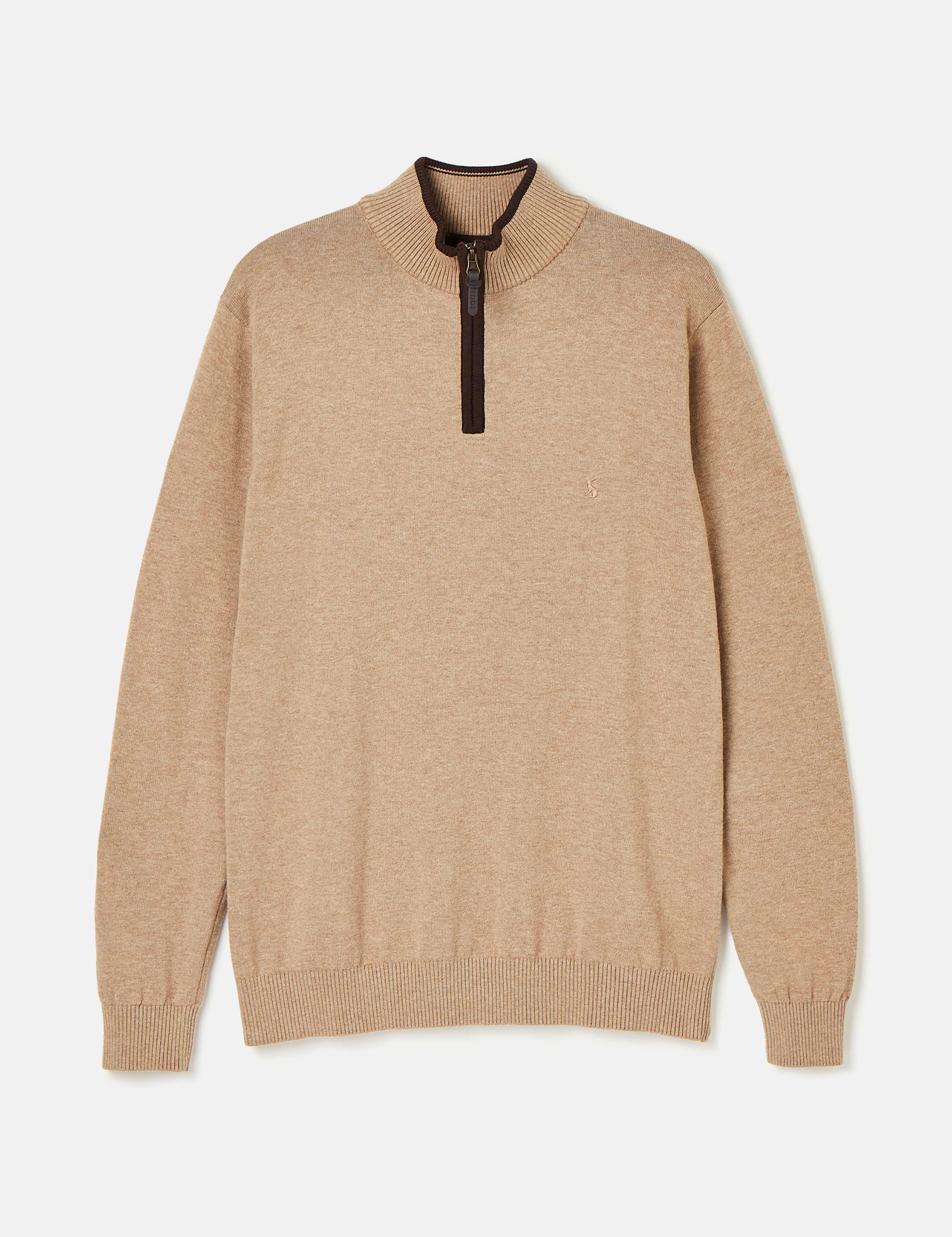 Pure Cotton Funnel Neck Half Zip Jumper 2 of 7