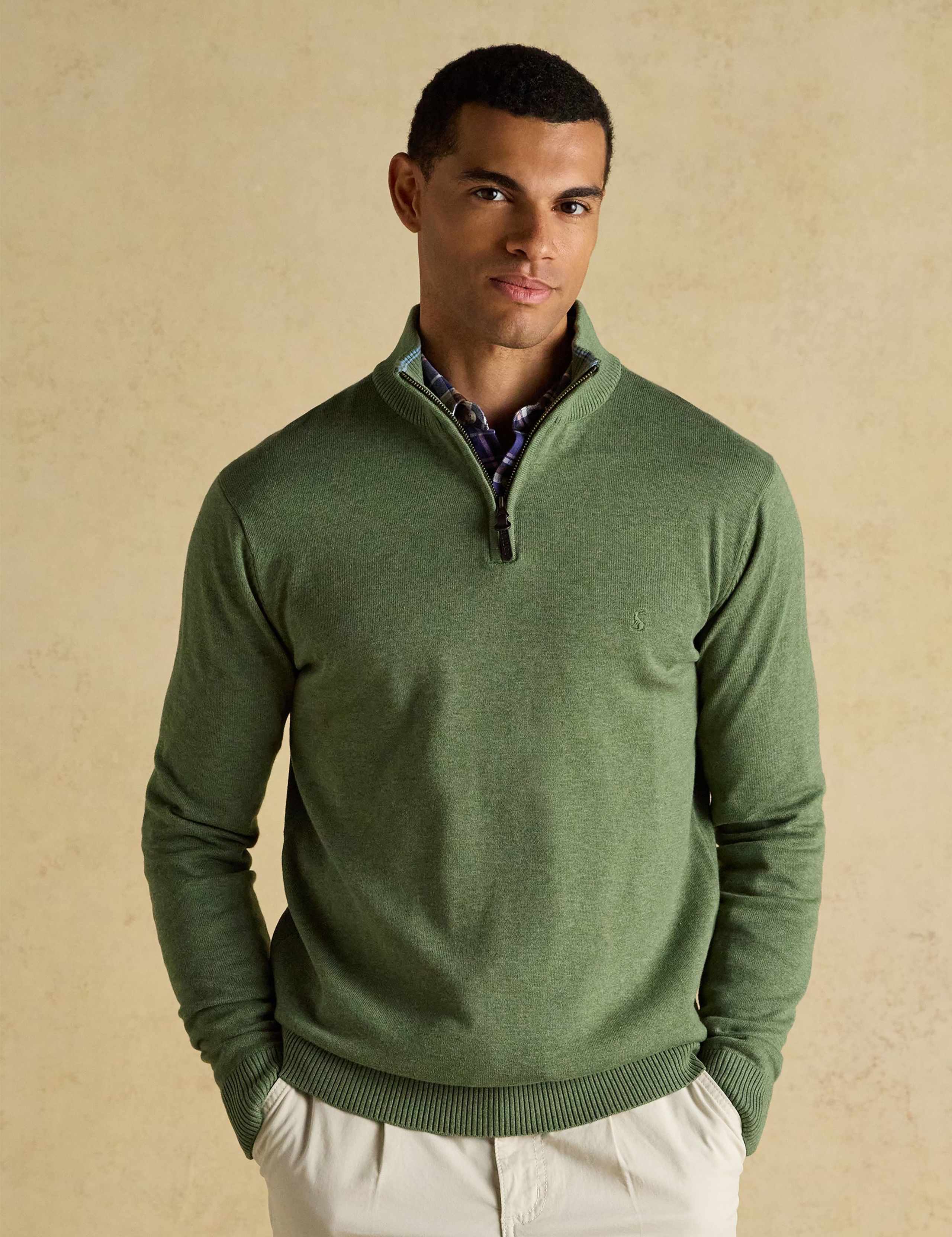 Pure Cotton Half Zip Jumper 1 of 9