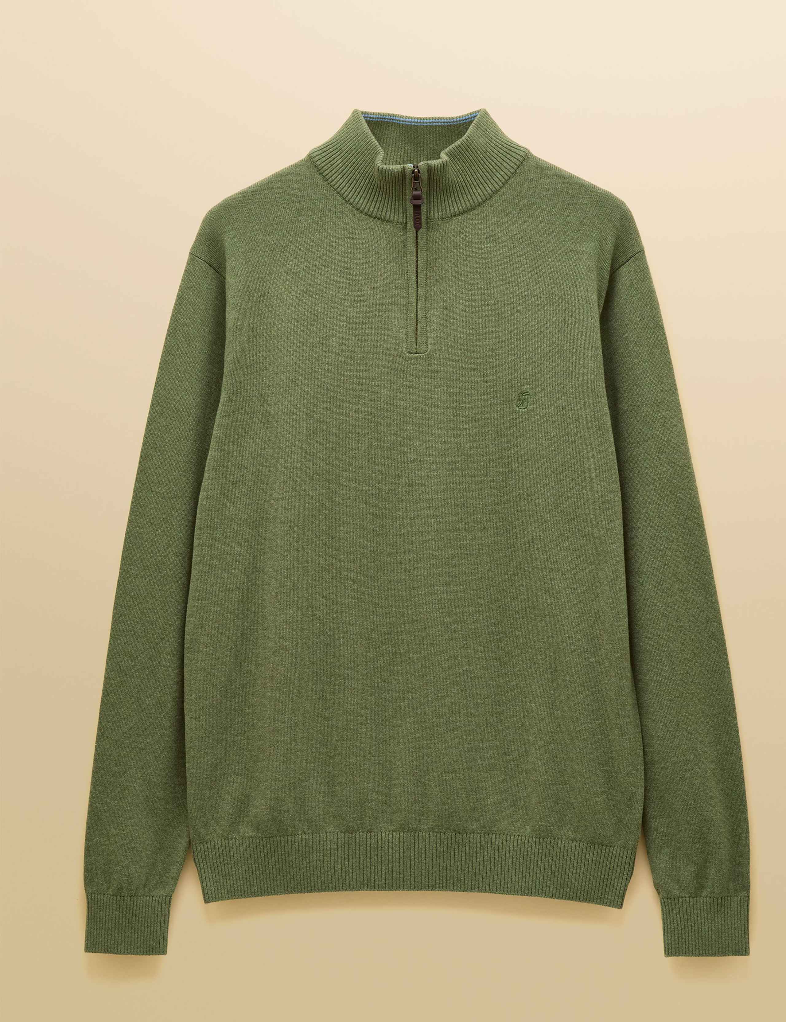 Pure Cotton Half Zip Jumper 2 of 9
