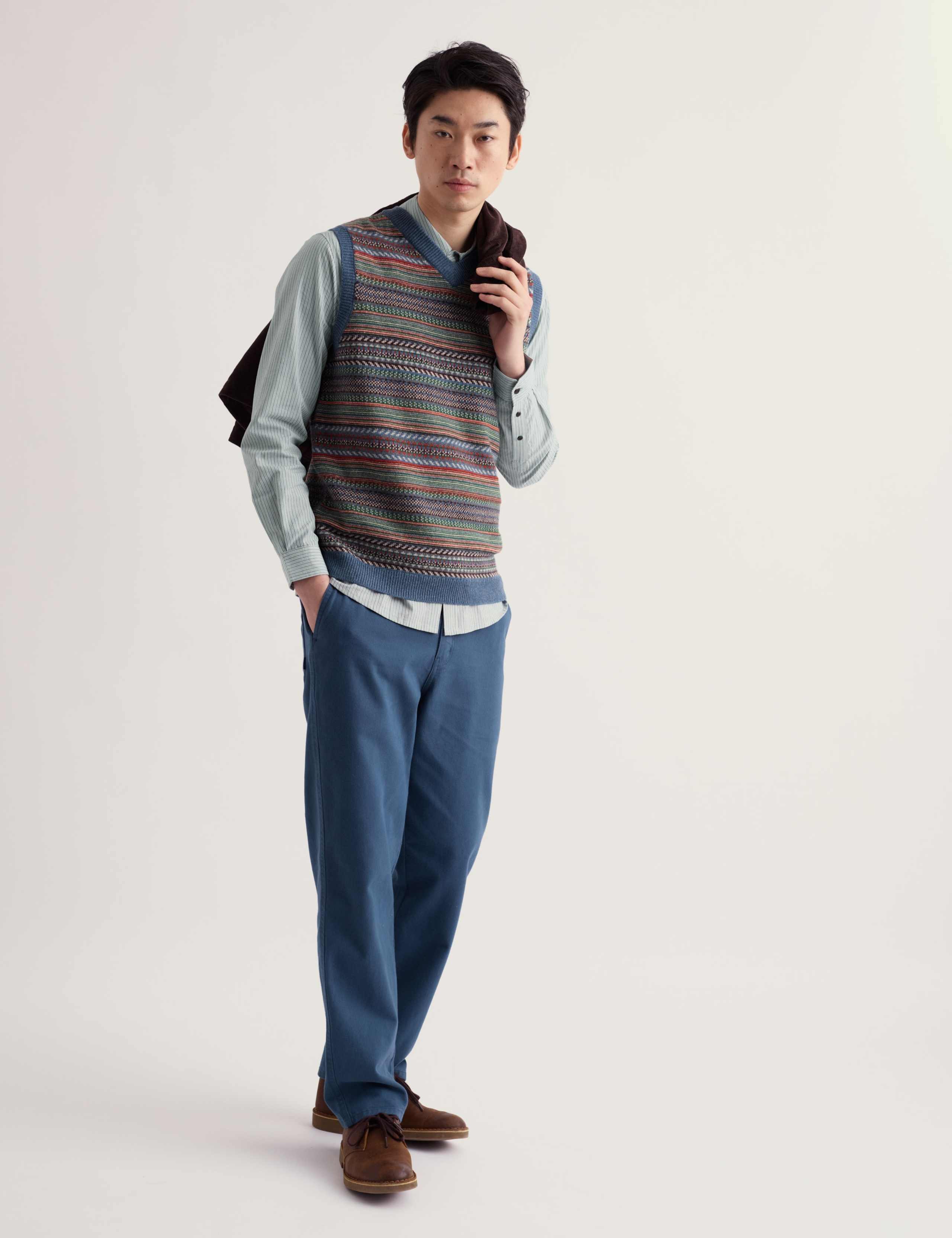 Lambswool Rich Fair Isle V-Neck Knitted Vest 1 of 5