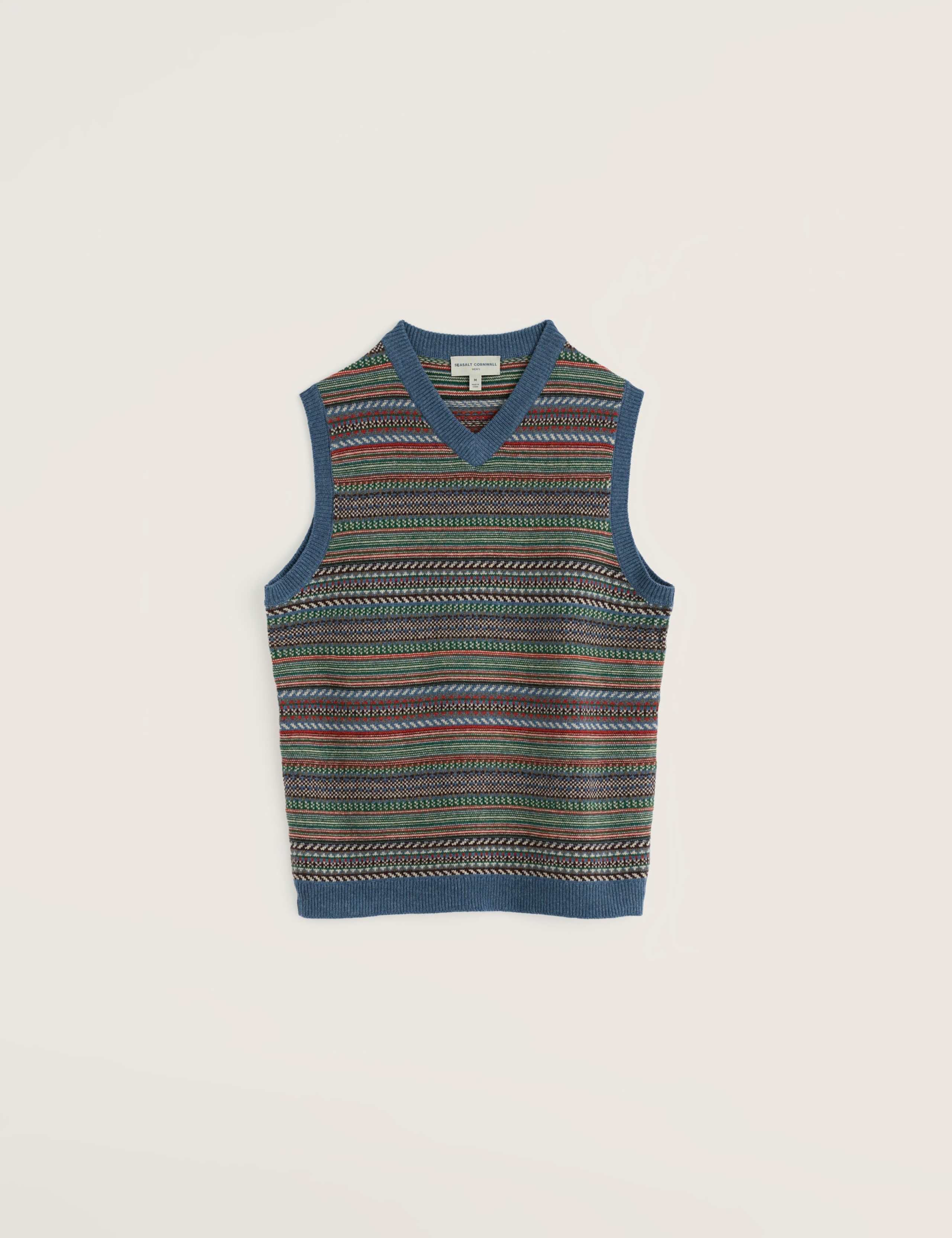 Lambswool Rich Fair Isle V-Neck Knitted Vest 2 of 5