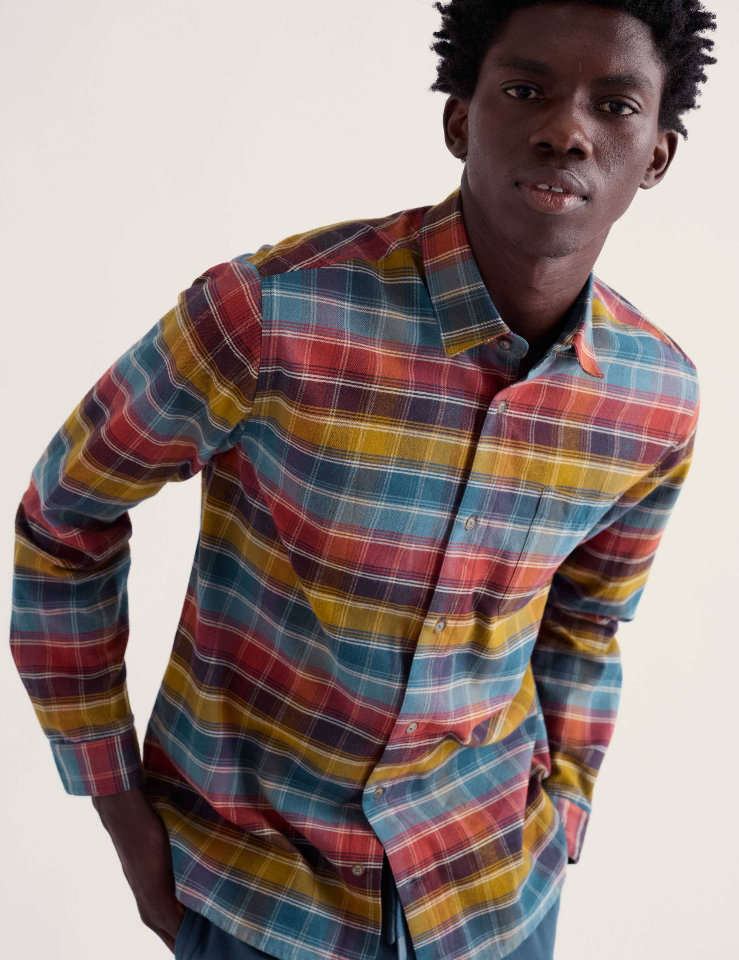 Regular Fit Pure Cotton Checked Flannel Shirt 4 of 5