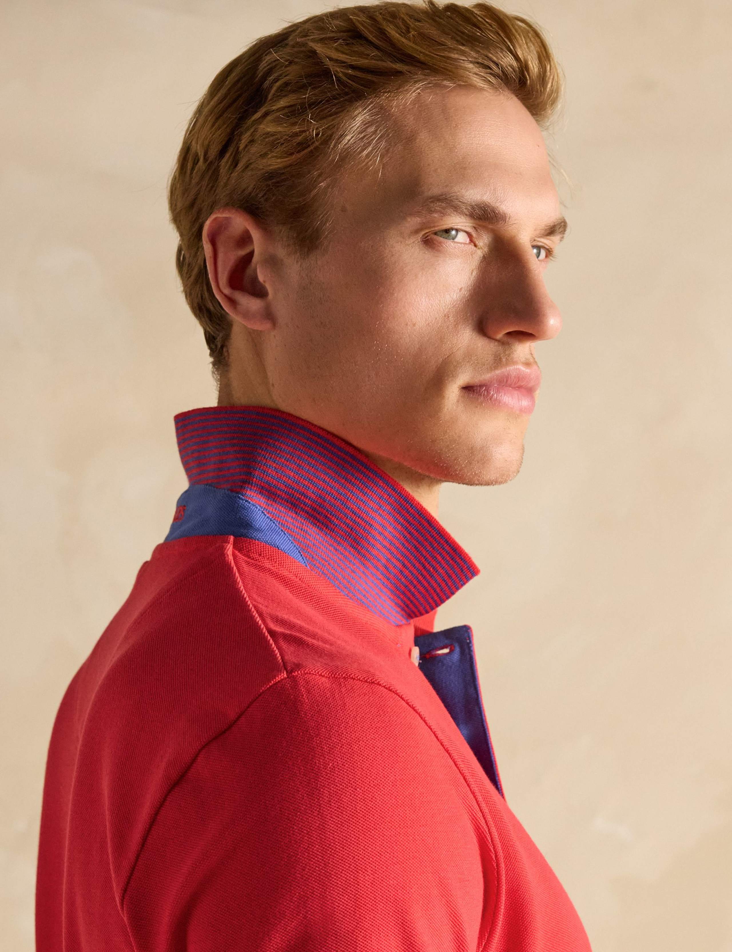 Pure Cotton Piqué Tipped Collar Polo Shirt 6 of 7