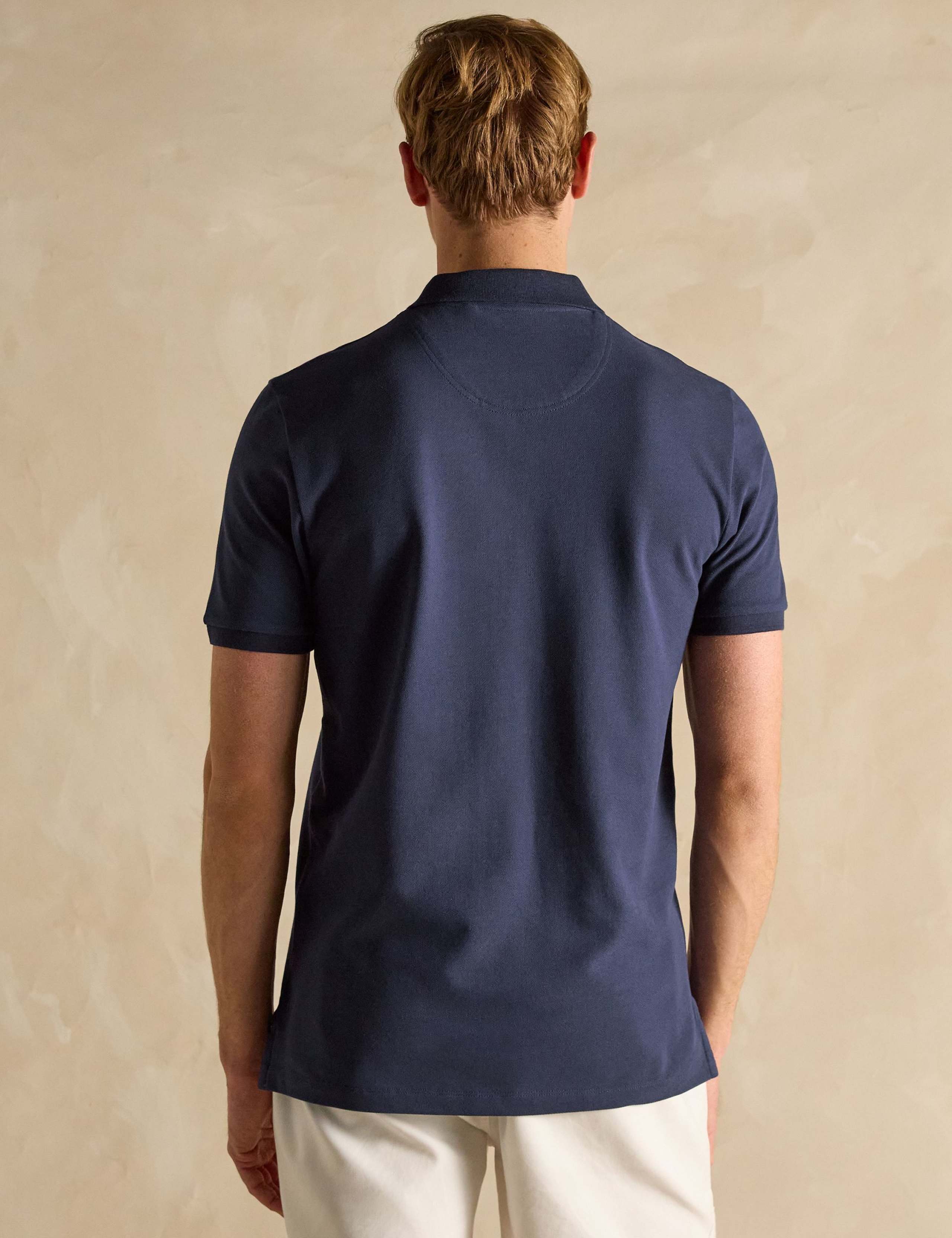 Pure Cotton Piqué Tipped Collar Polo Shirt 4 of 7