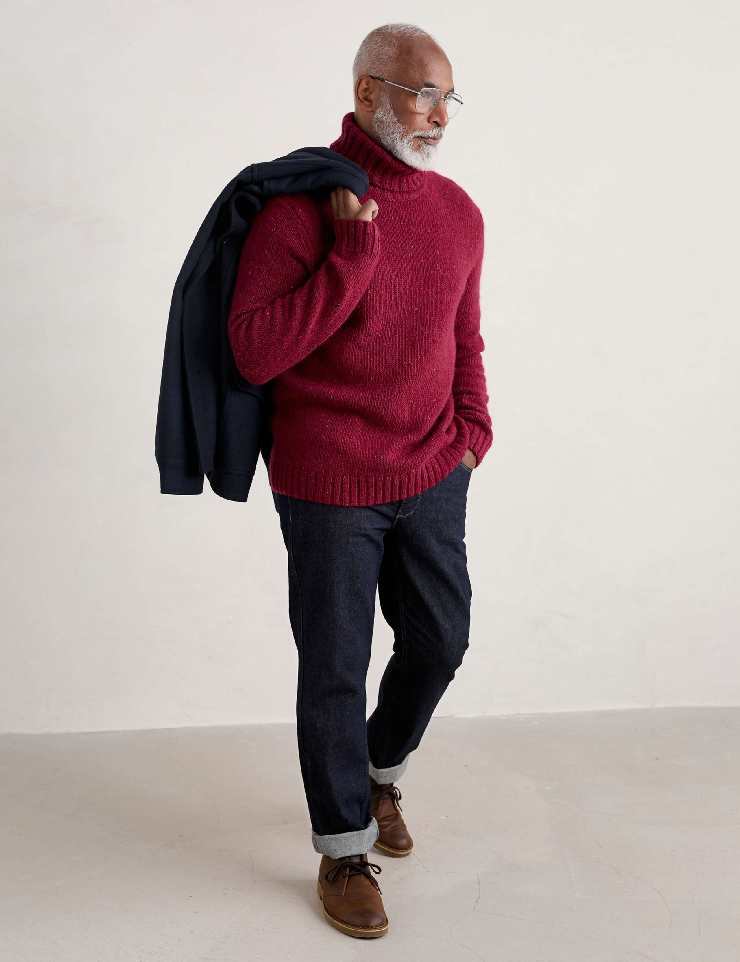 Pure Wool Chunky Funnel Neck Jumper 3 of 5