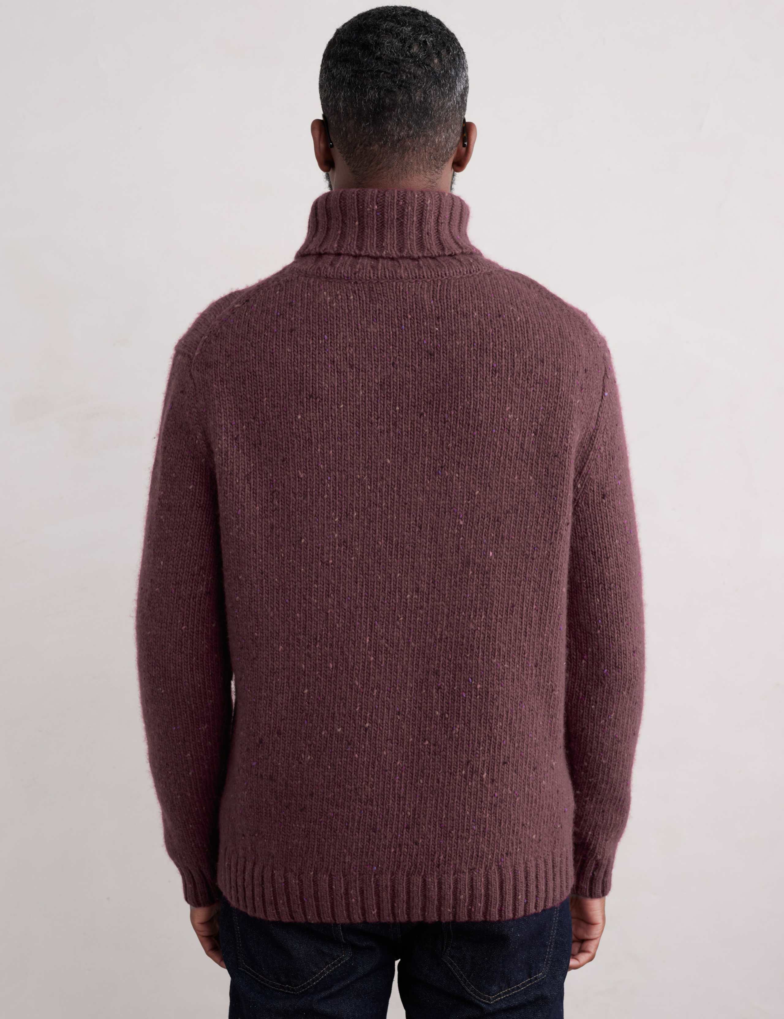 Pure Wool Chunky Funnel Neck Jumper 3 of 4