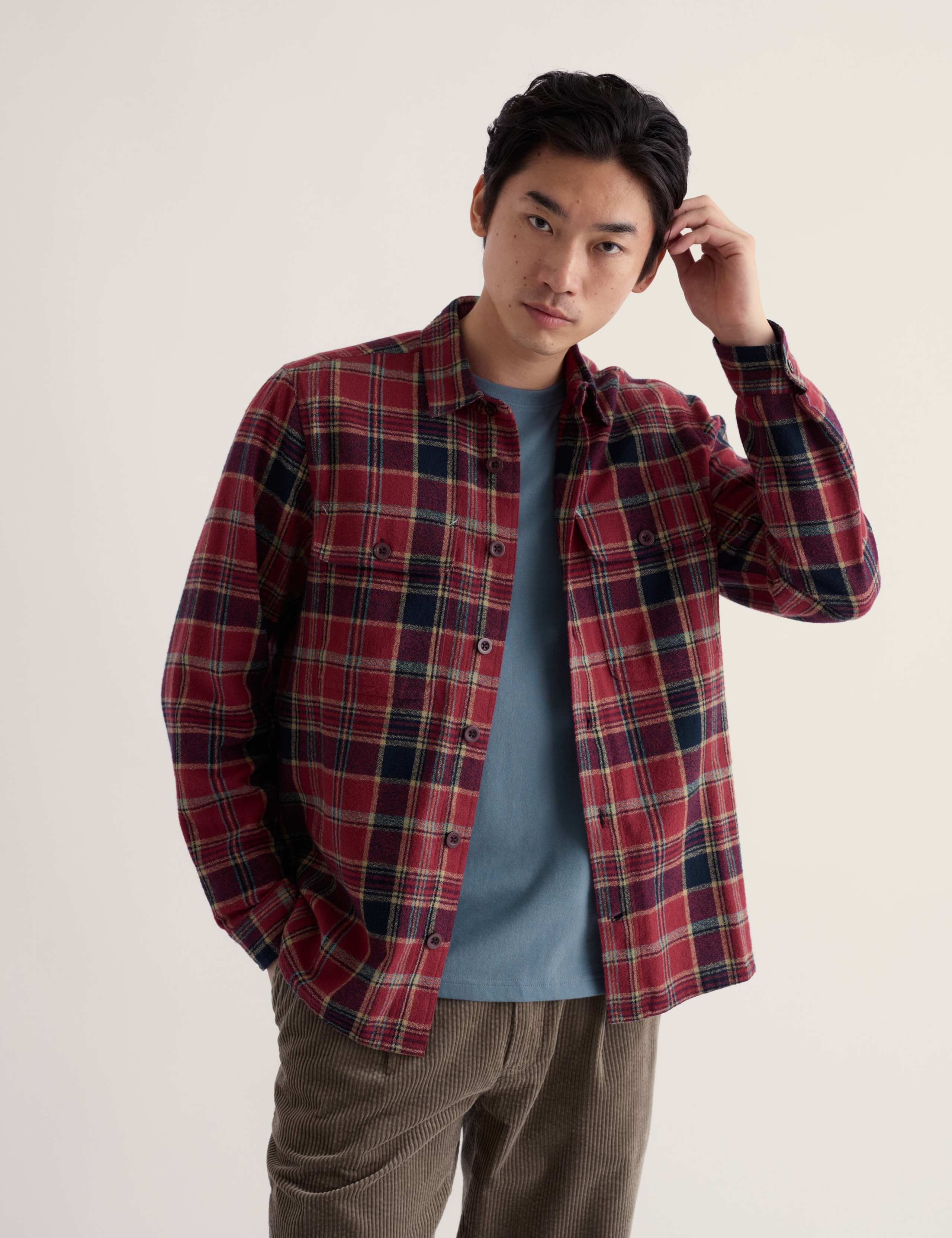 Relaxed Fit Pure Cotton Checked Flannel Overshirt 4 of 5