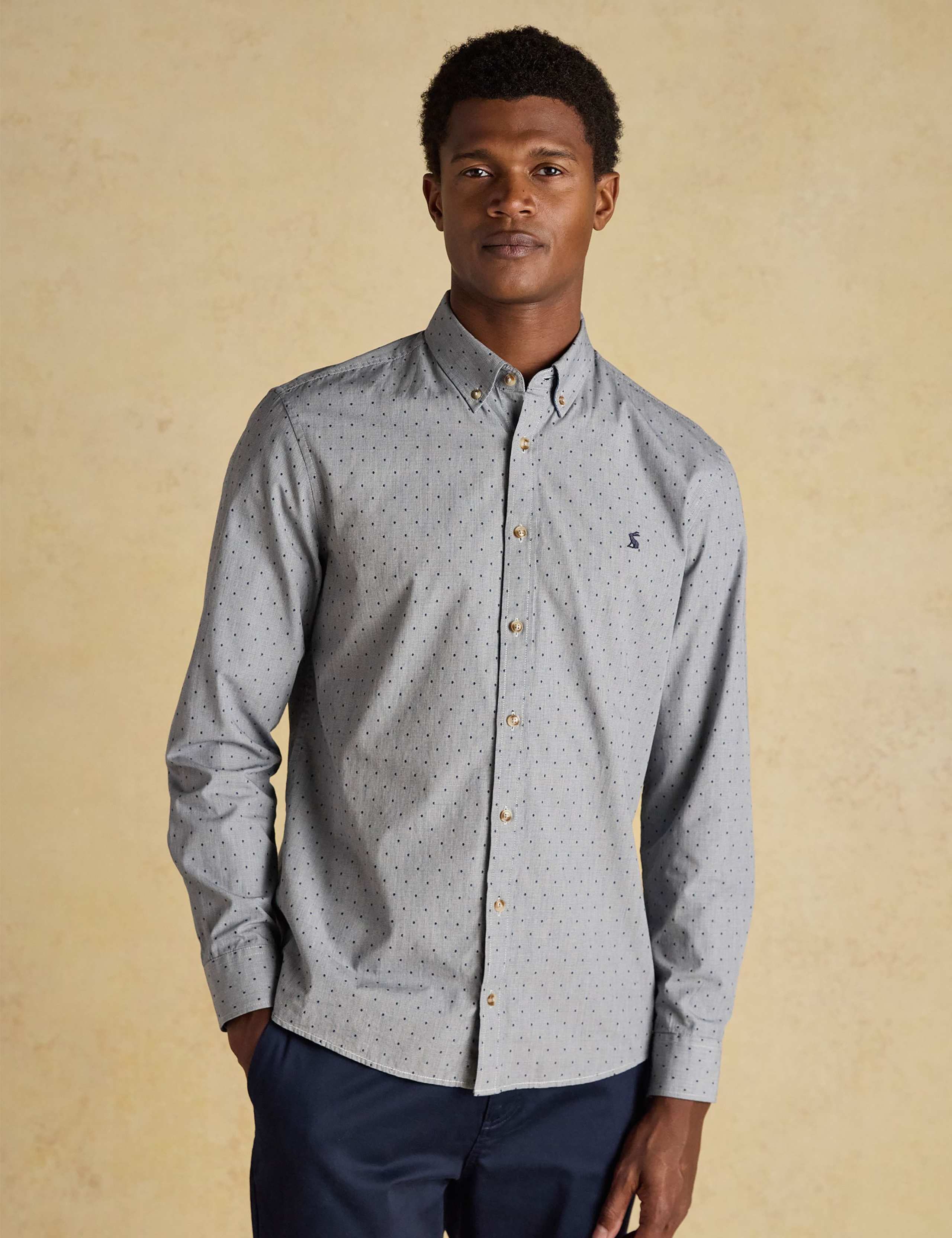 Regular Fit Pure Cotton Polka Dot Shirt 1 of 11