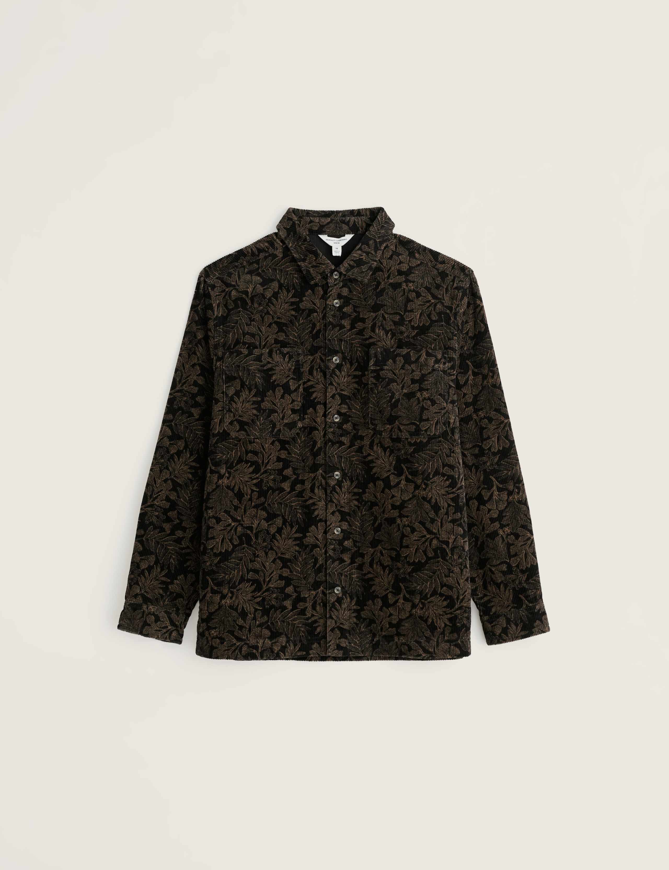 Relaxed Fit Corduroy Leaf Print Shirt 2 of 5