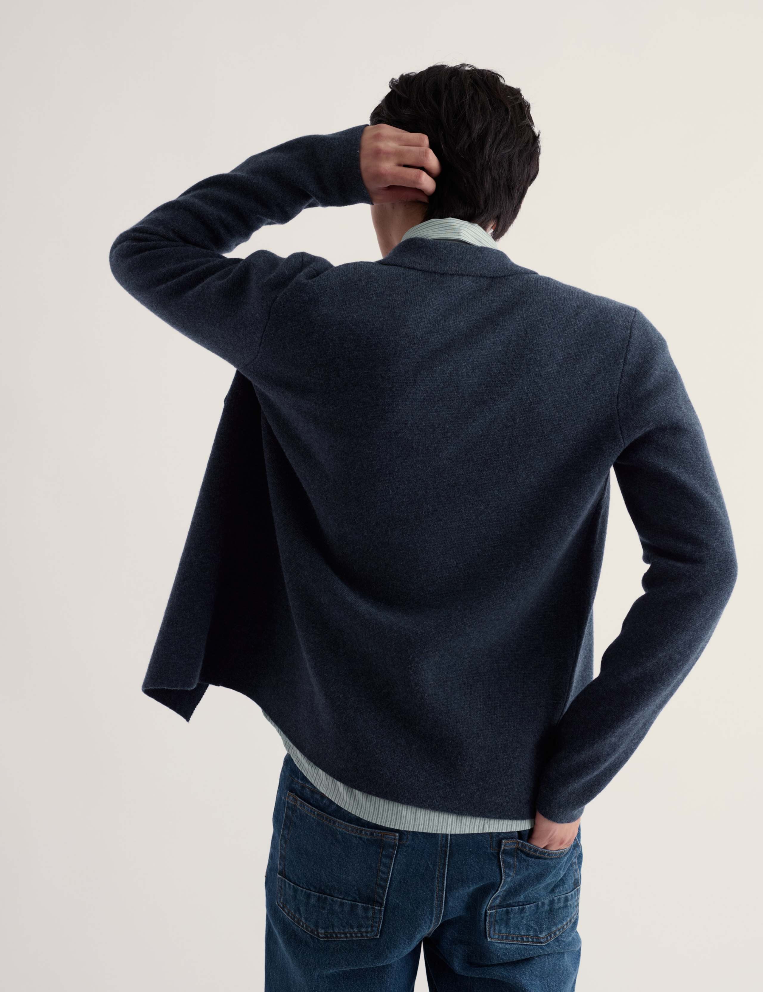 Regular Fit Wool Rich Knitted Overshirt 3 of 5
