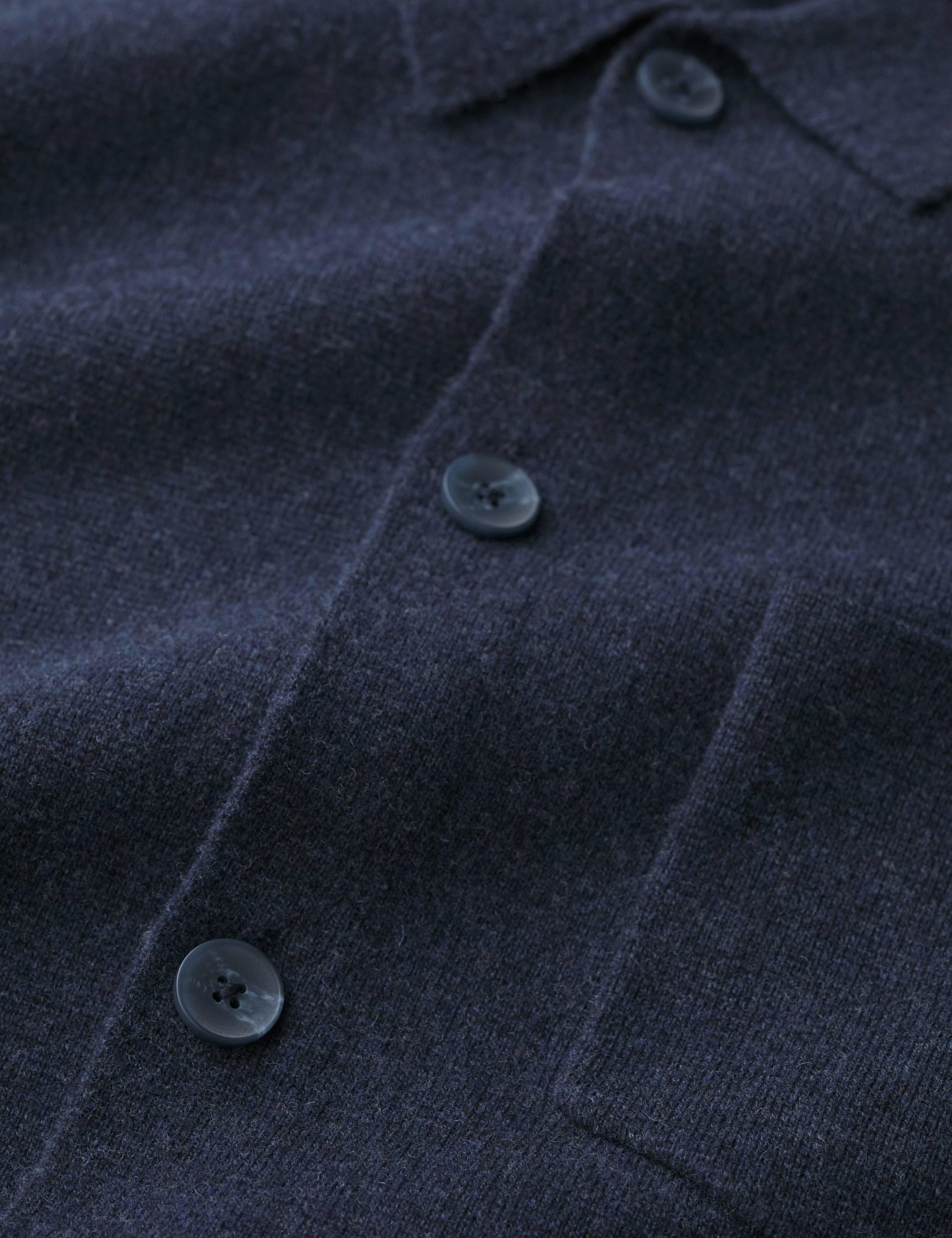 Regular Fit Wool Rich Knitted Overshirt 5 of 5