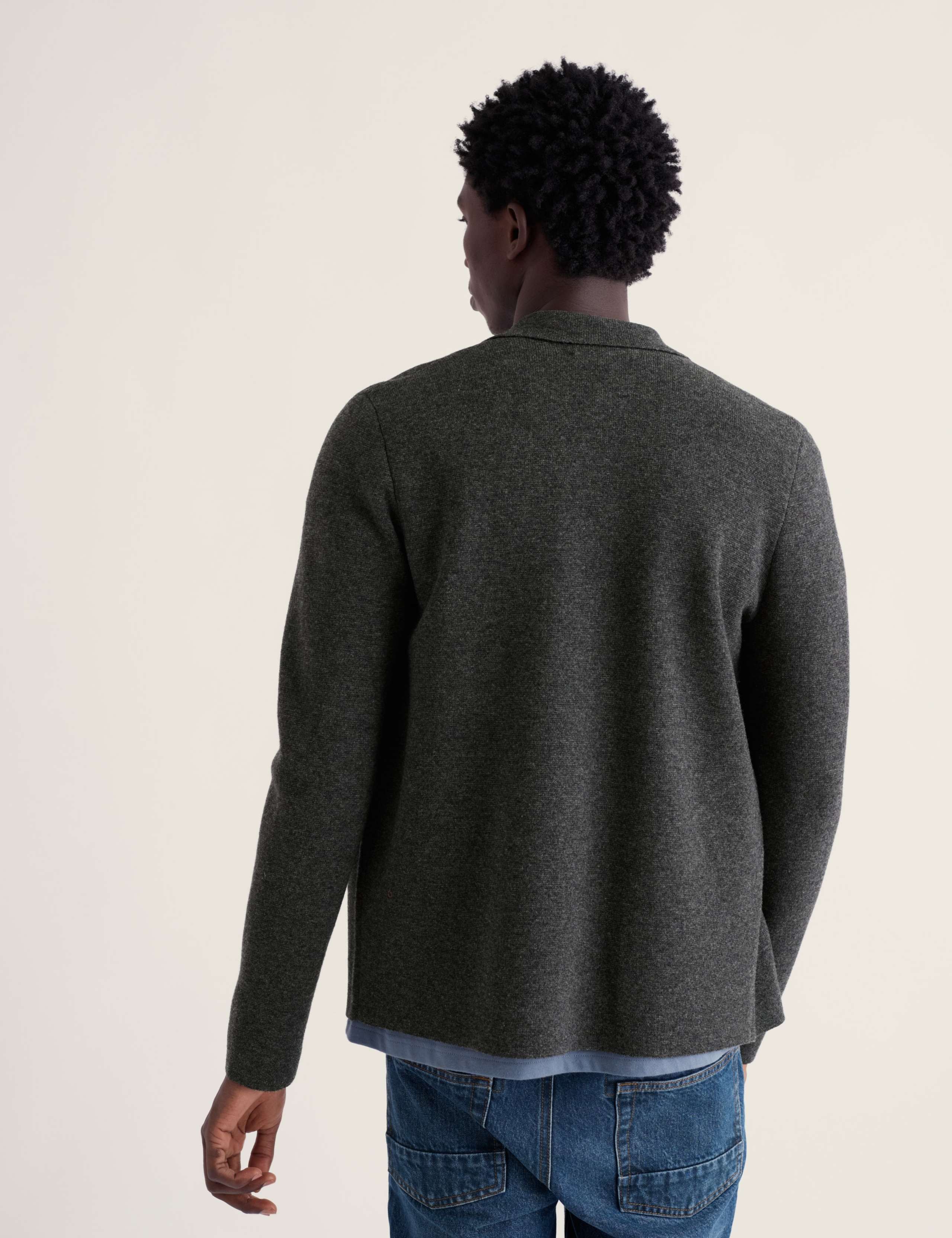 Regular Fit Wool Rich Knitted Overshirt 4 of 5