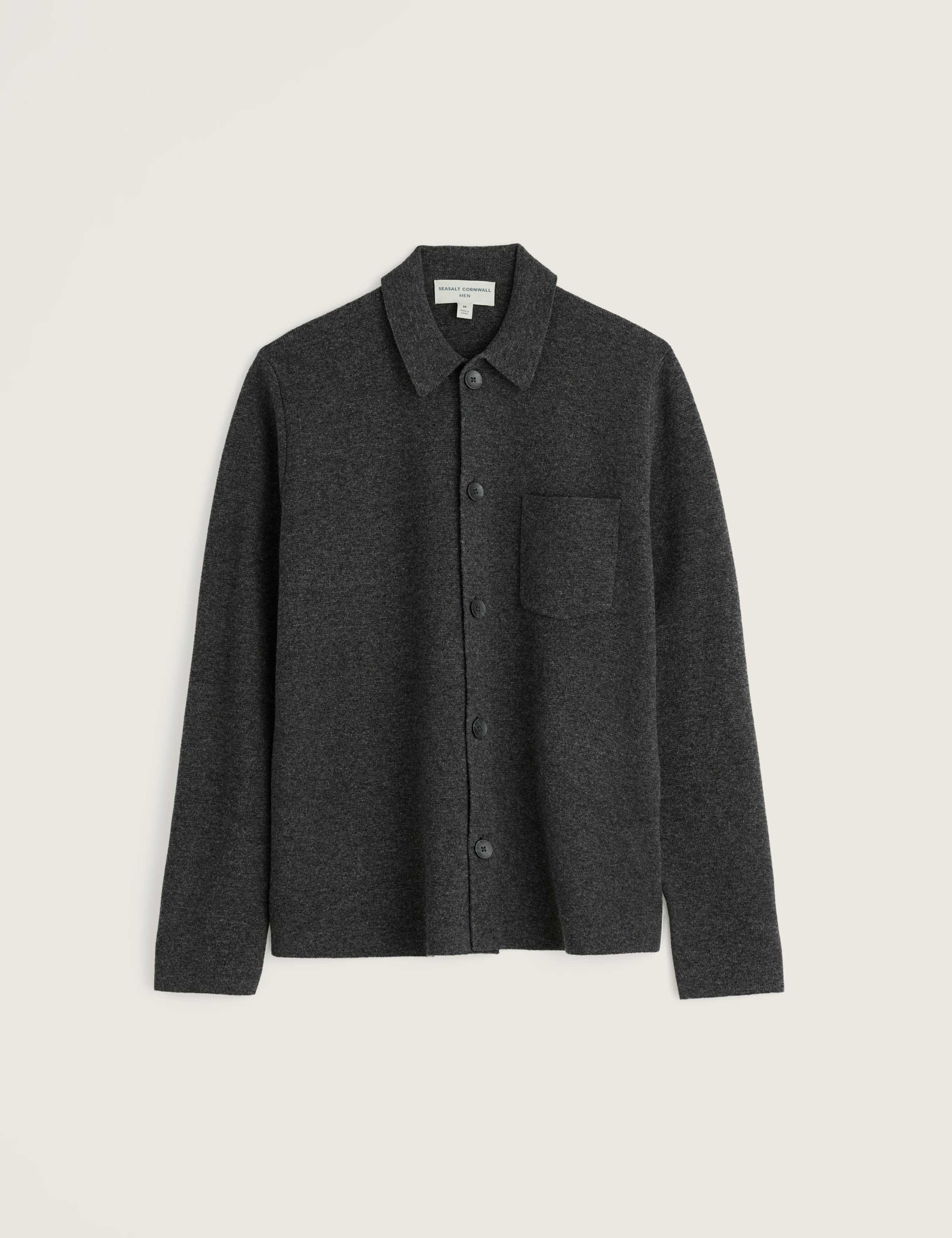 Regular Fit Wool Rich Knitted Overshirt 2 of 5