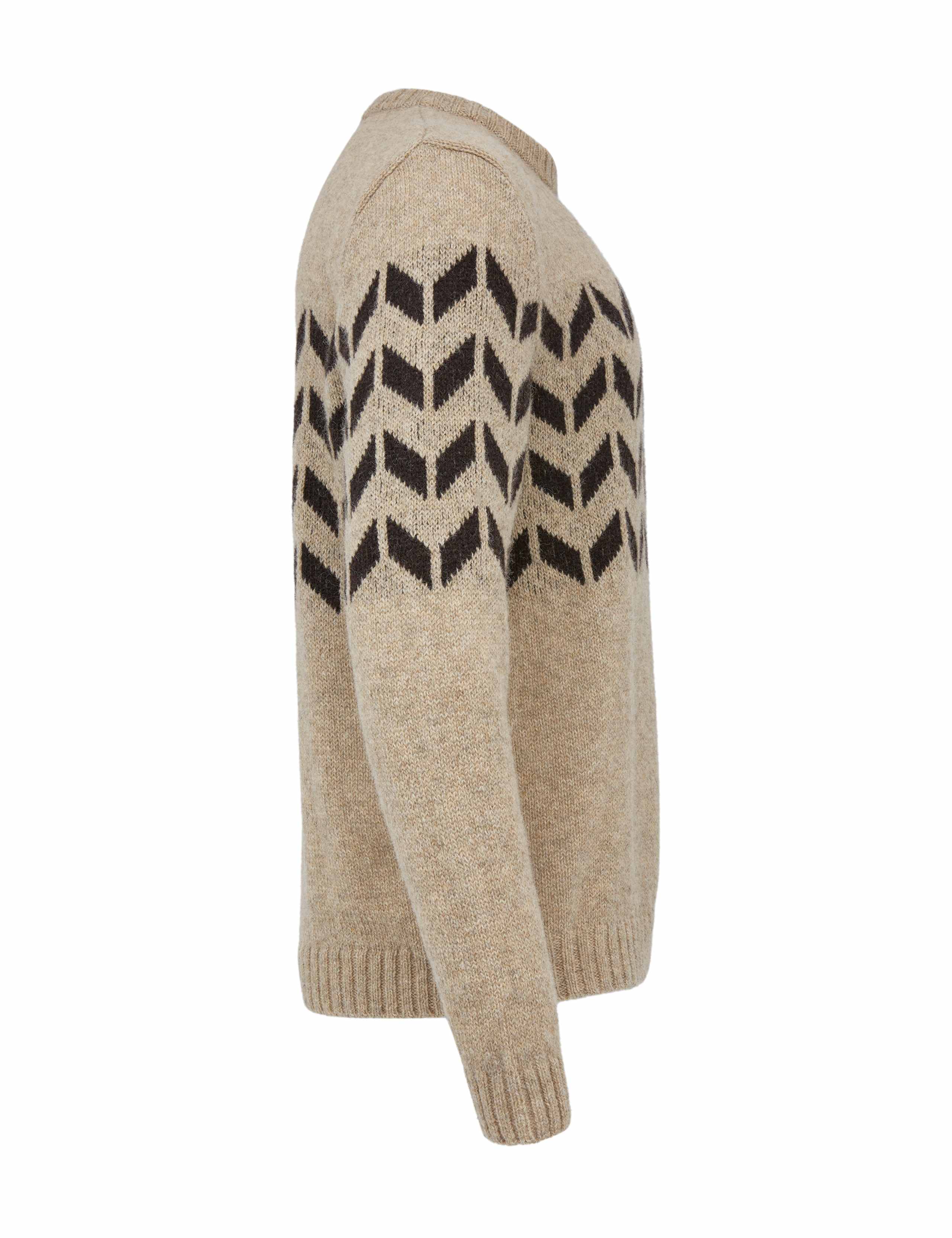 Pure Wool Chevron Crew Neck Jumper 4 of 5