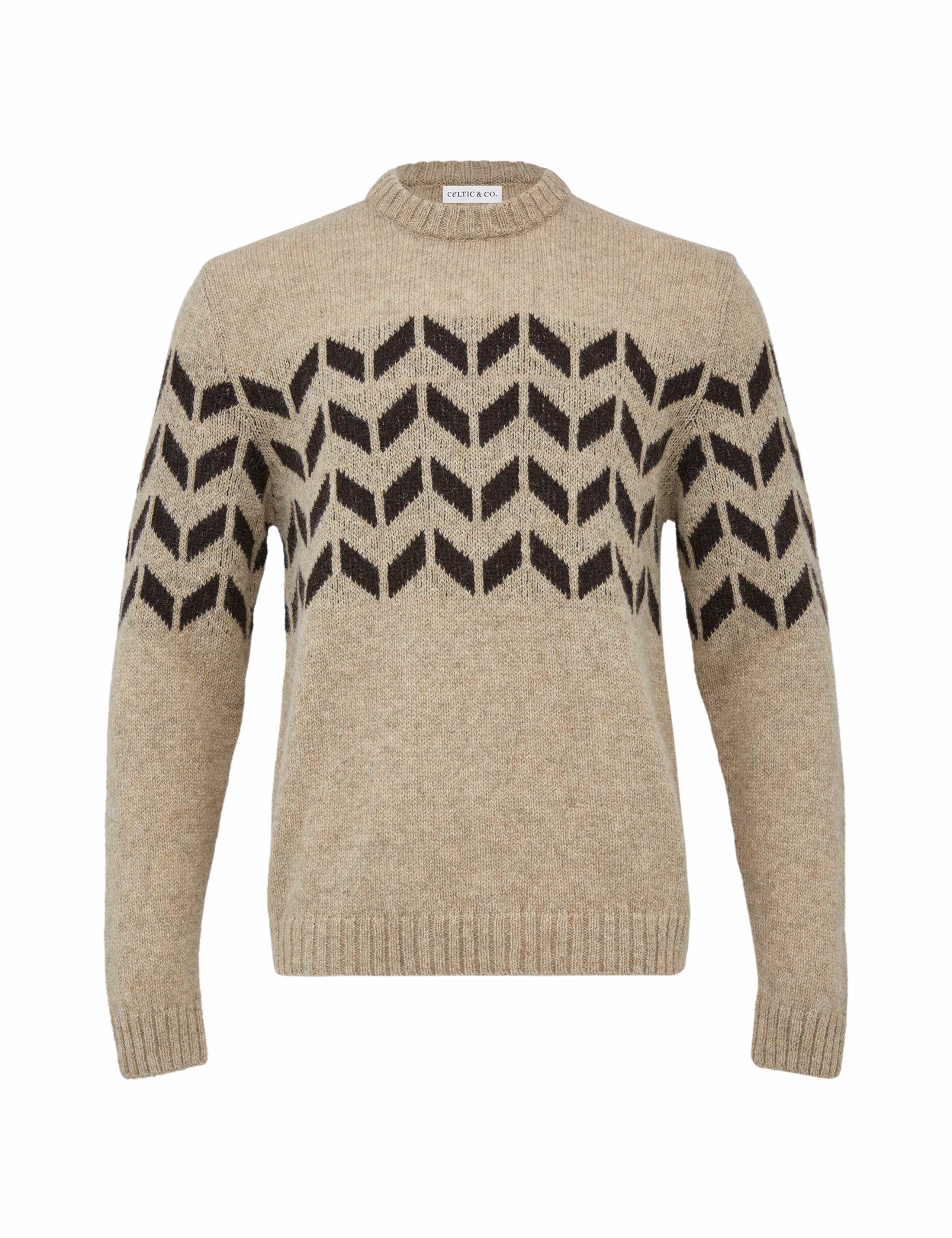 Pure Wool Chevron Crew Neck Jumper 2 of 5