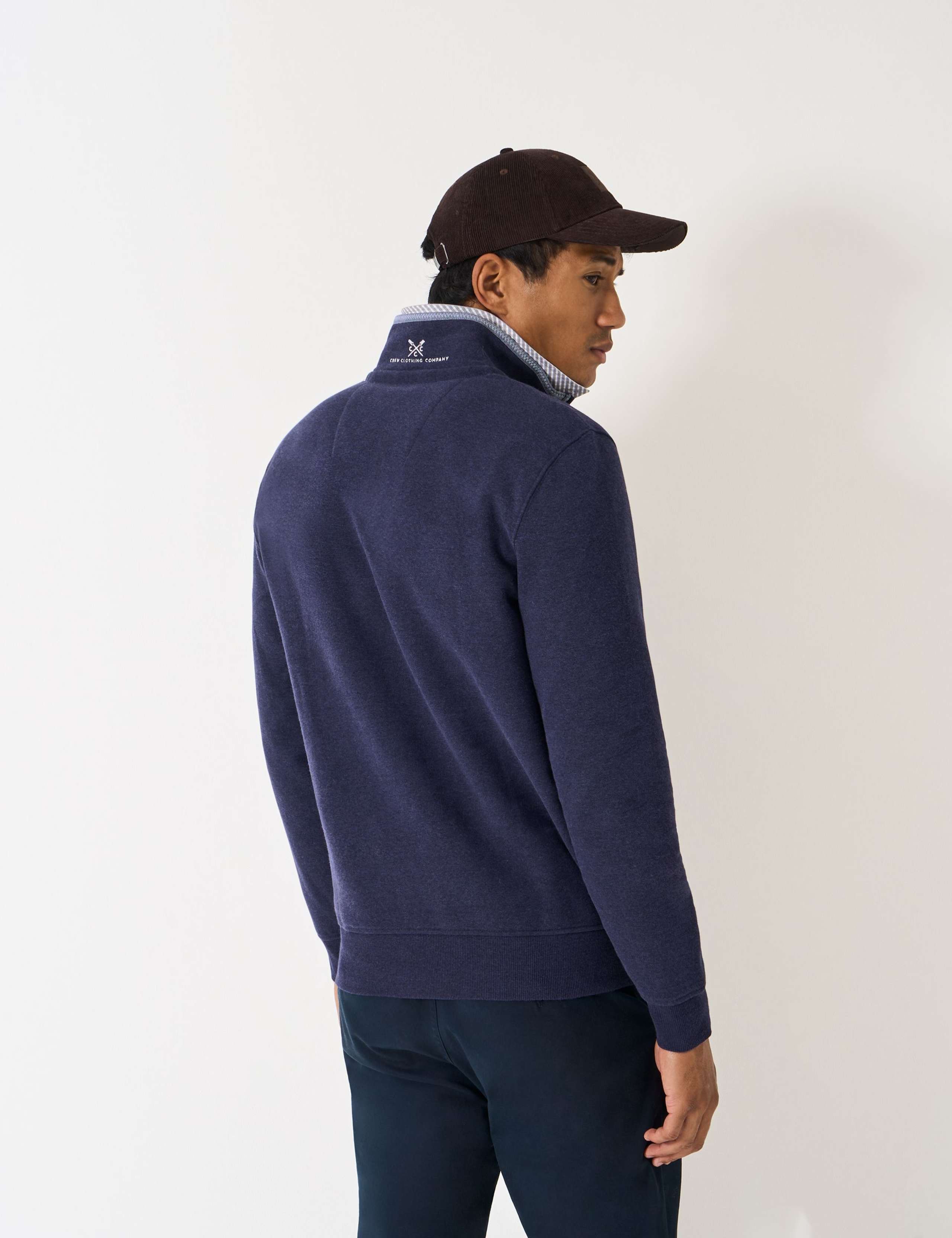 Cotton Rich Embroidered Half Zip Jumper 3 of 5