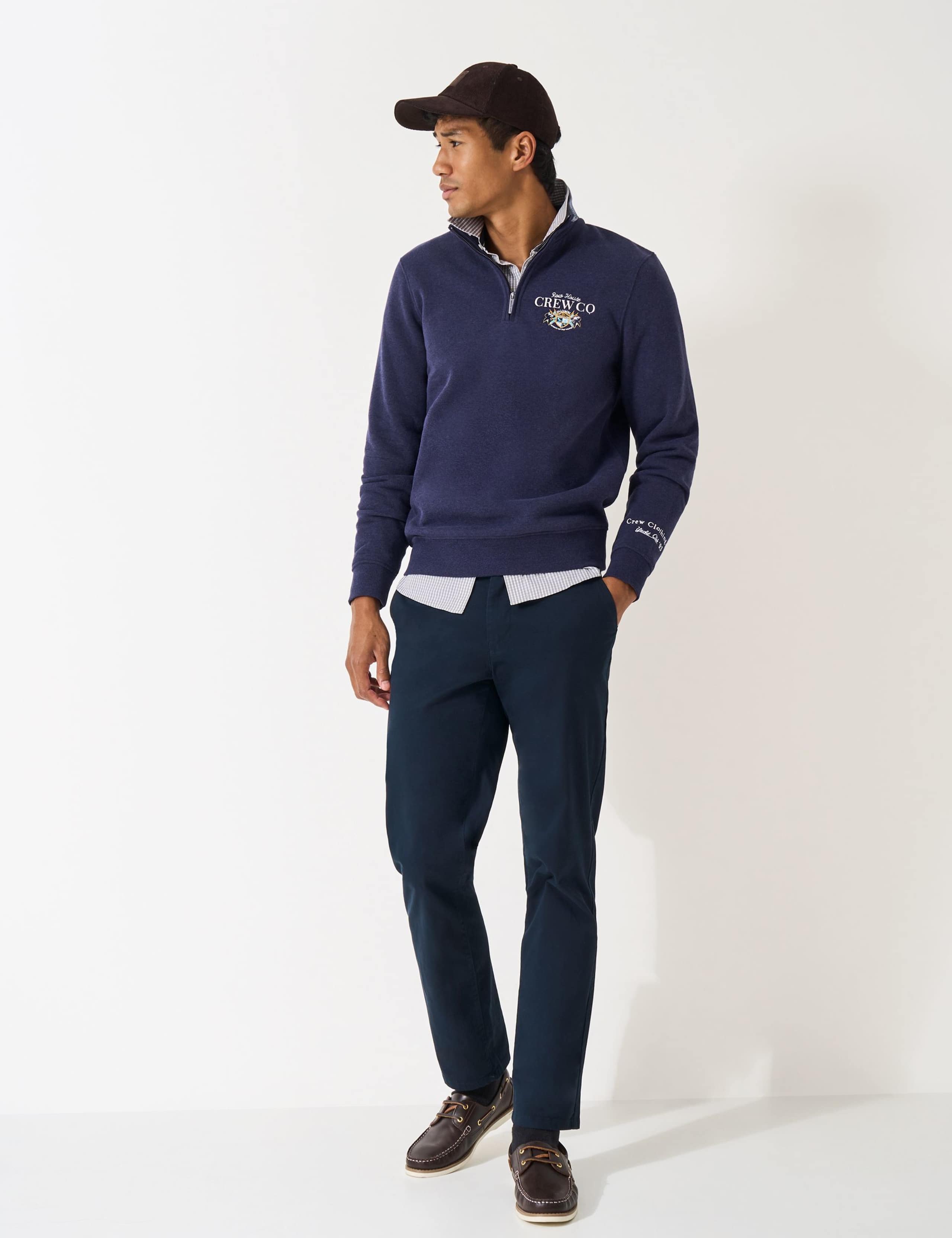 Cotton Rich Embroidered Half Zip Jumper 4 of 5