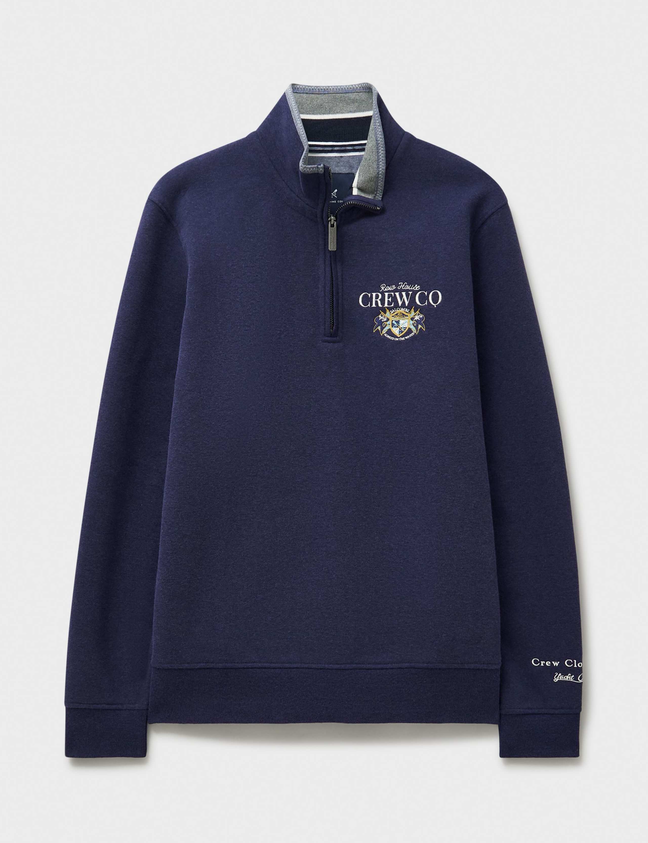 Cotton Rich Embroidered Half Zip Jumper 2 of 5