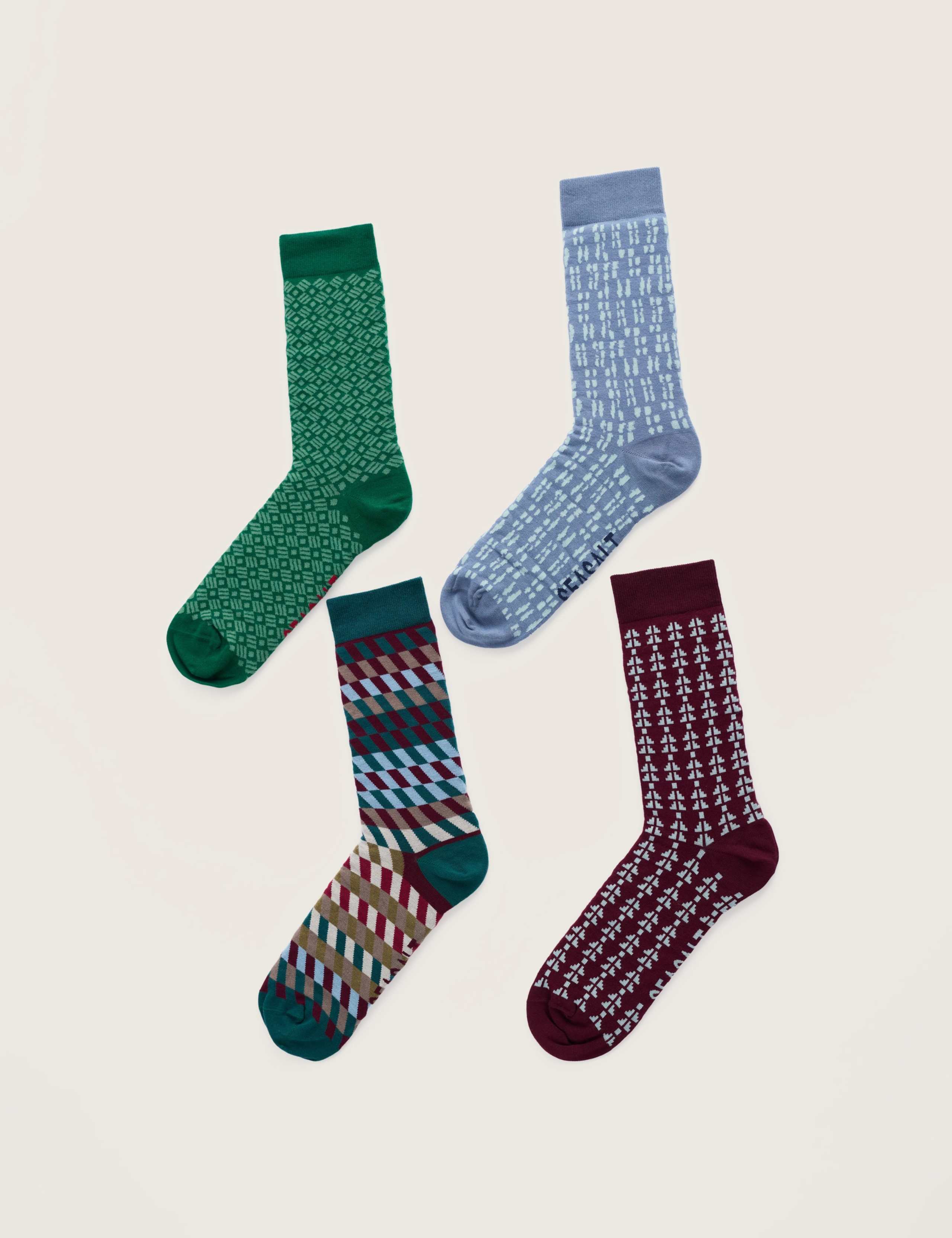 4 Pack Geometric Cotton Rich Socks Gift Box 2 of 3