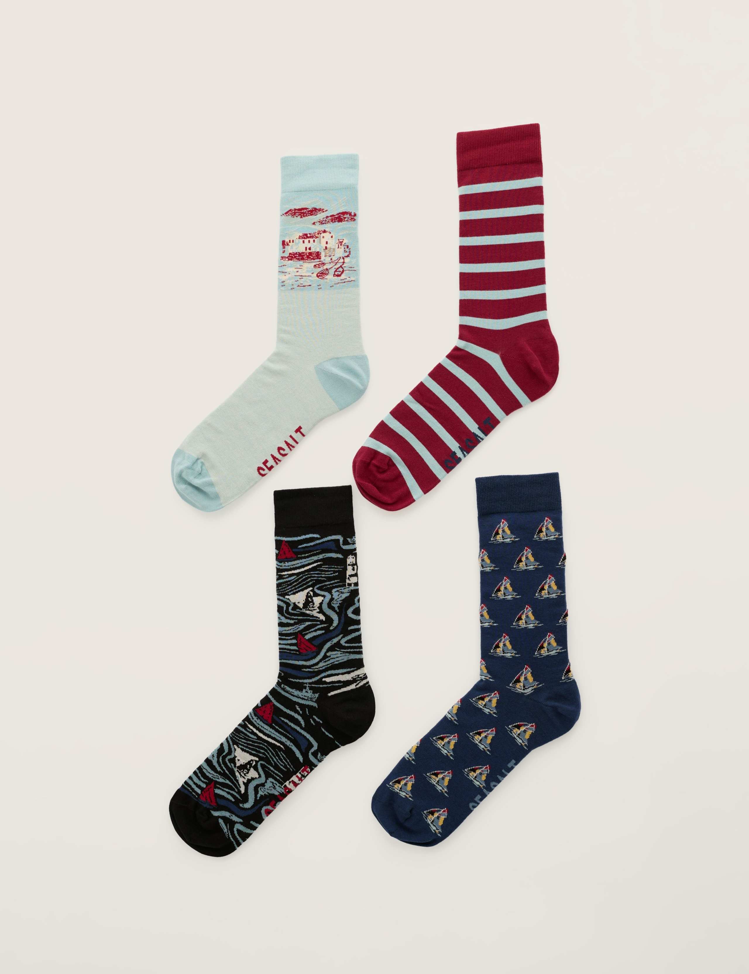 4 Pack Boats Cotton Rich Socks Gift Box 2 of 3