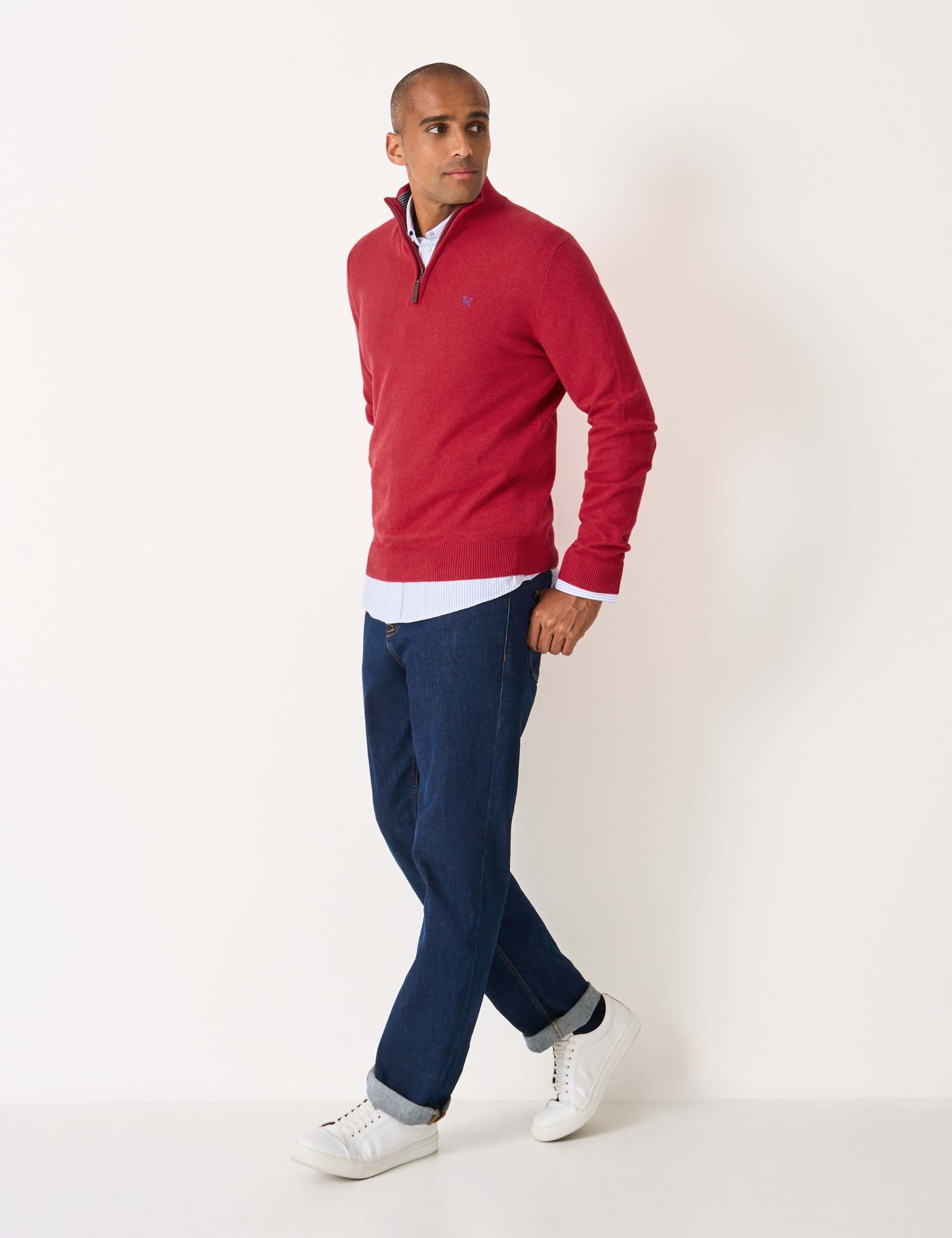 Pure Cotton Half Zip Jumper 1 of 5