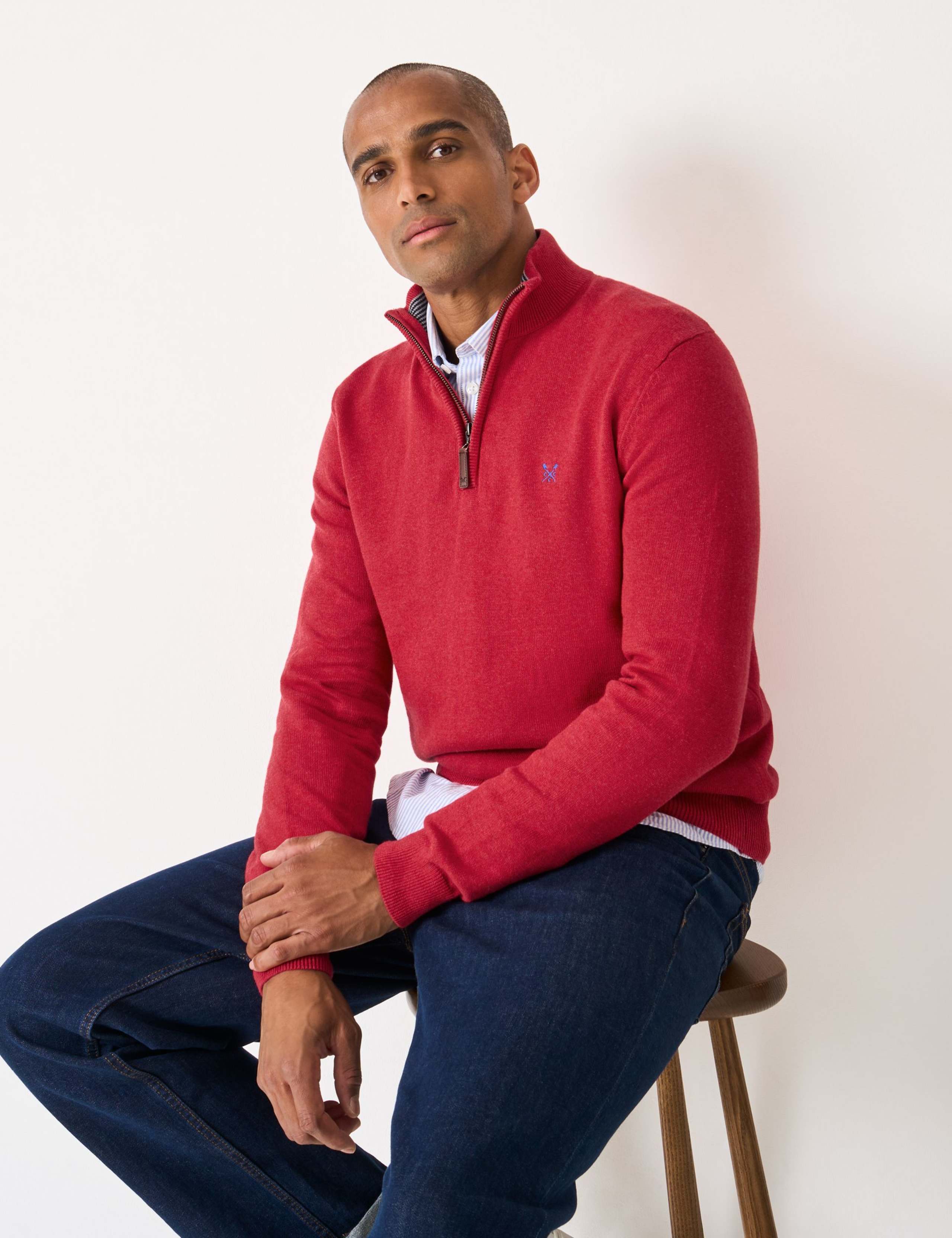 Pure Cotton Half Zip Jumper 5 of 5