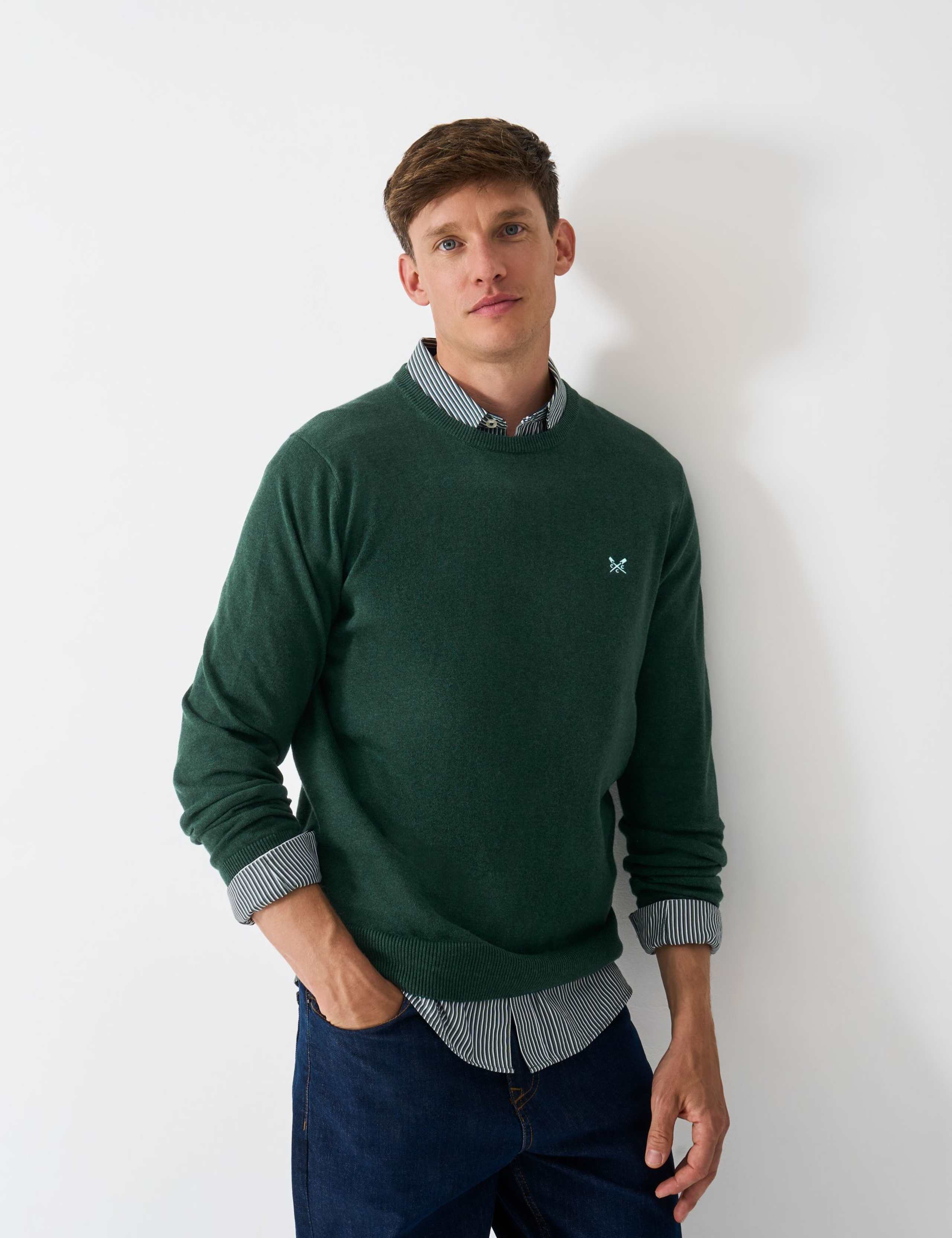 Pure Cotton Crew Neck Jumper 3 of 5