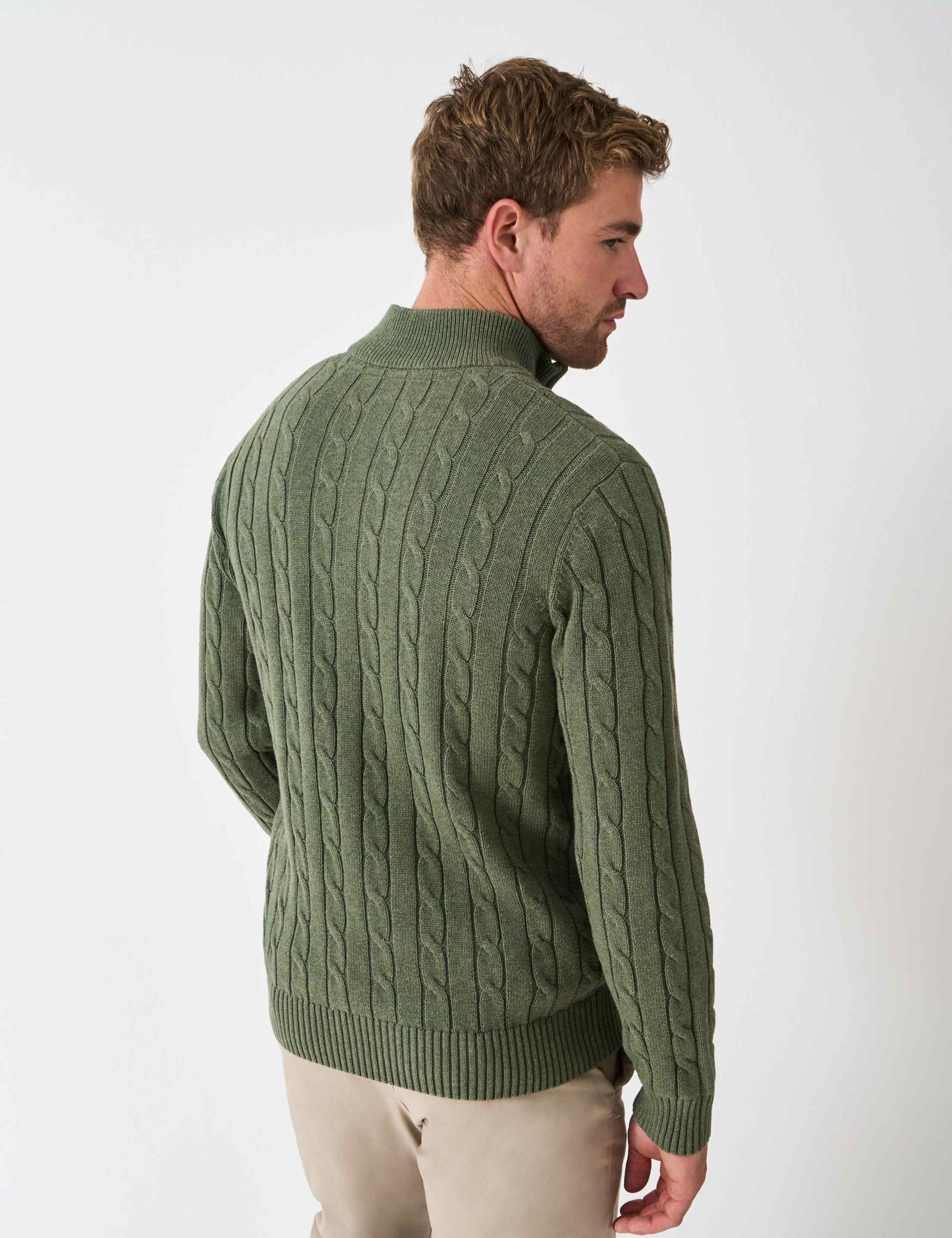 Pure Cotton Cable Knit Half Zip Jumper 4 of 5