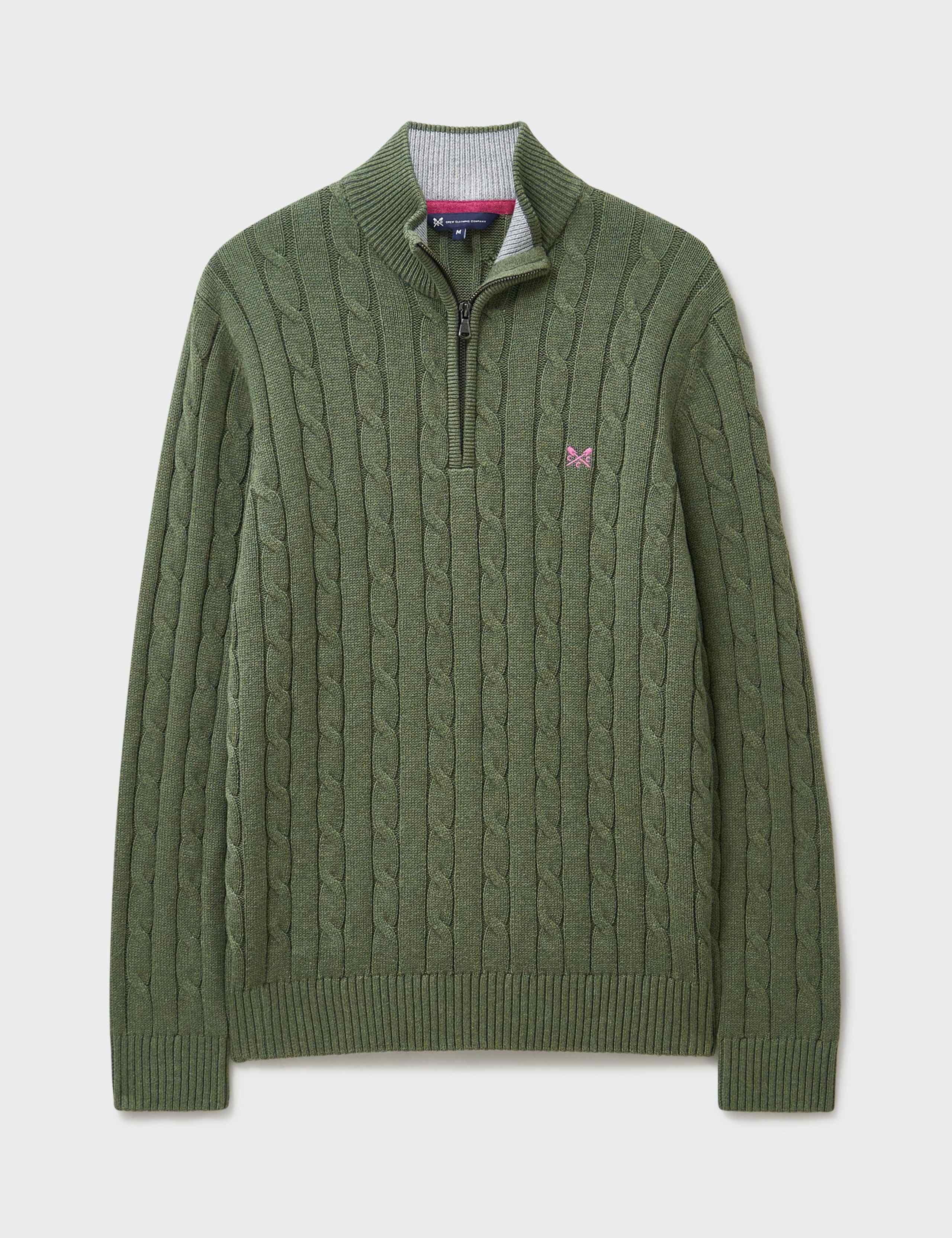 Pure Cotton Cable Knit Half Zip Jumper 2 of 5