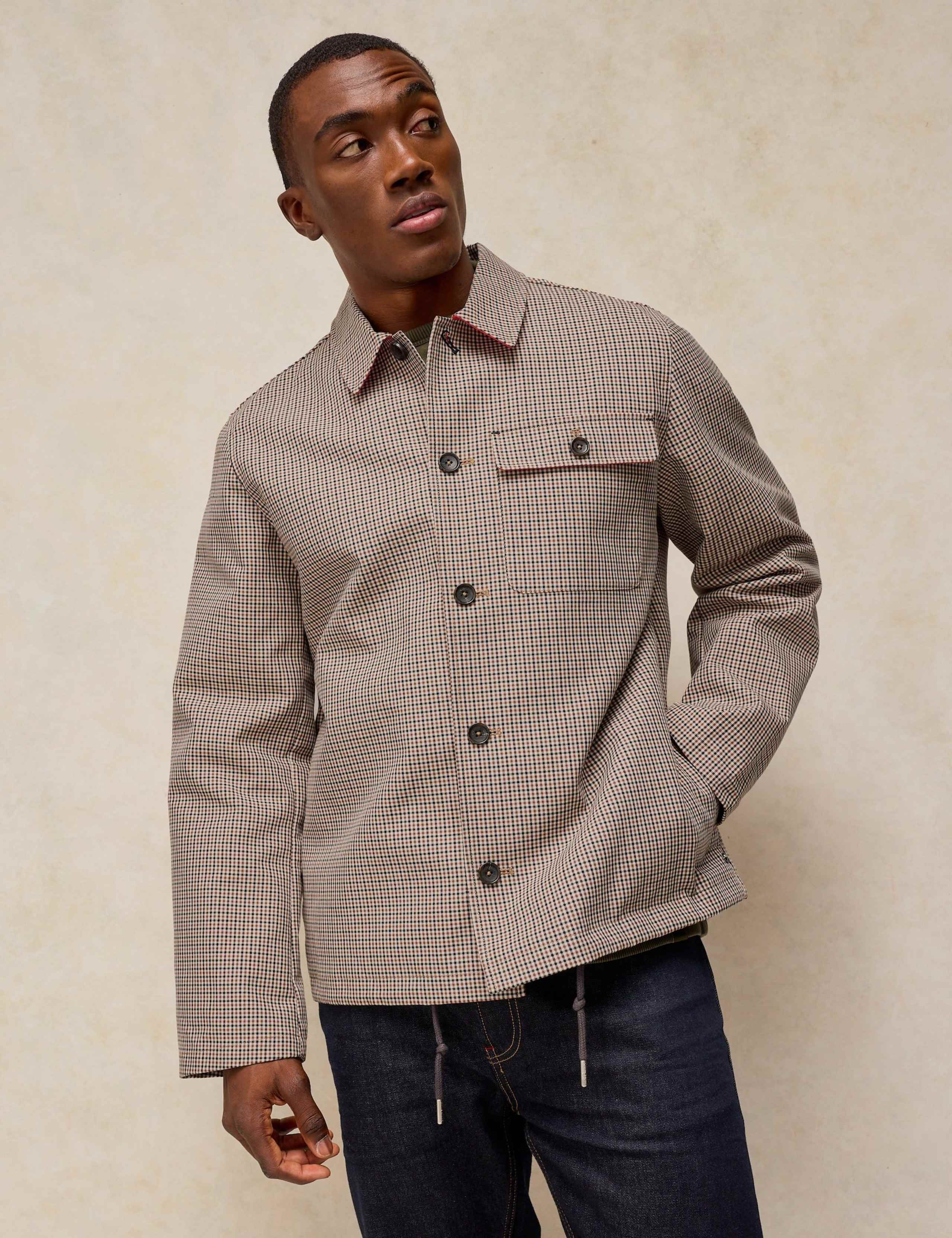 Pure Cotton Gingham Button Up Coach Jacket 1 of 6