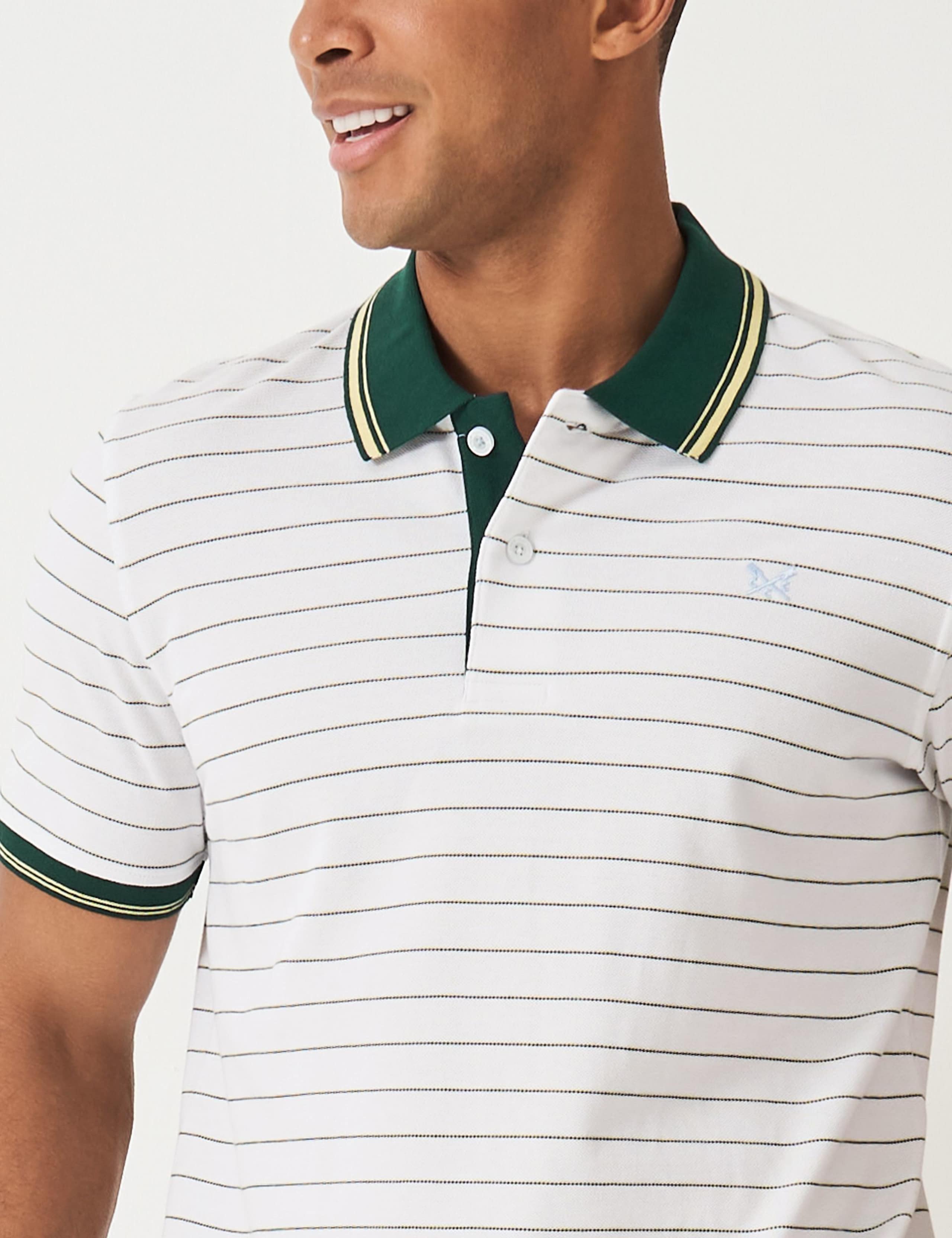 Pure Cotton Pique Striped Polo Shirt 3 of 5