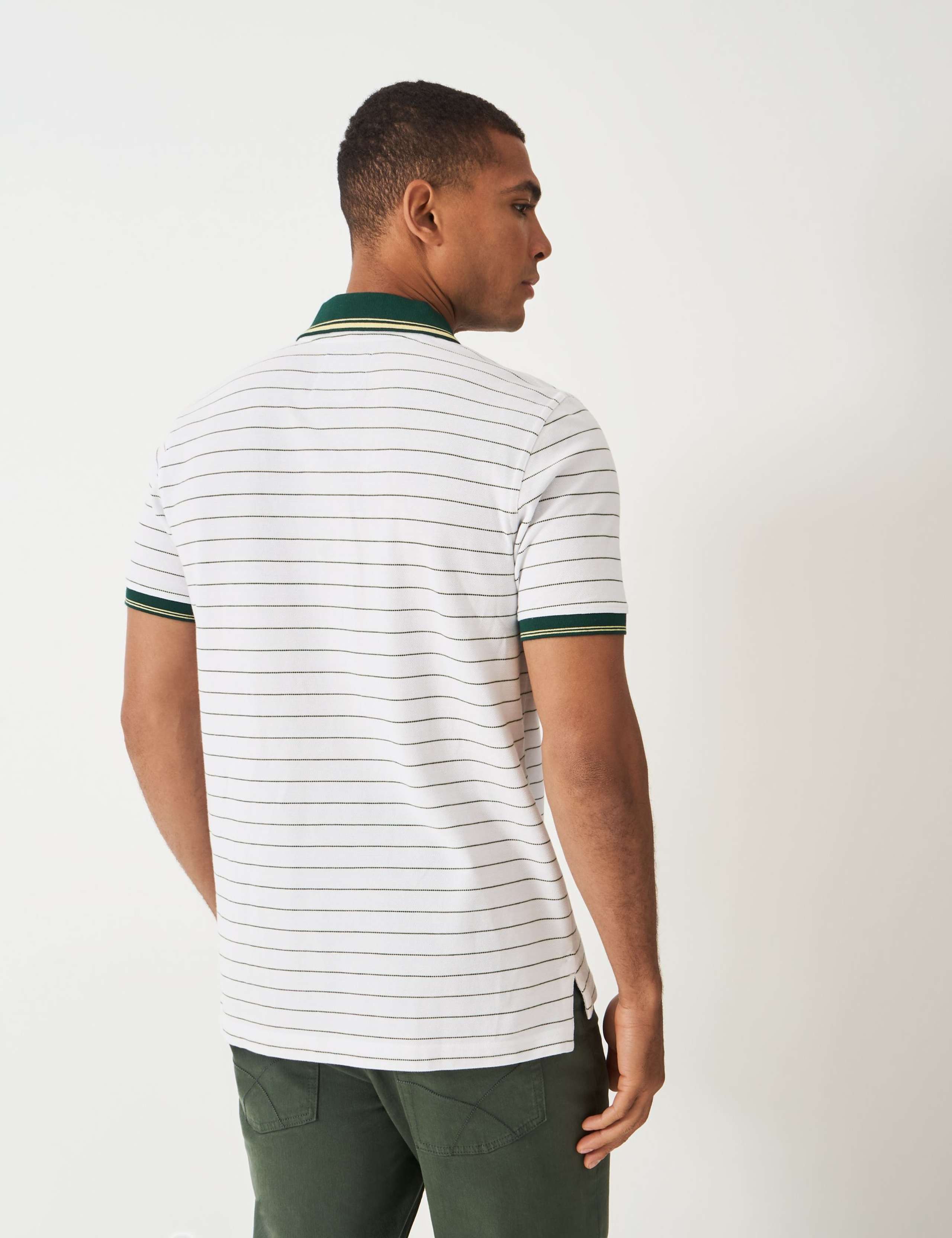 Pure Cotton Pique Striped Polo Shirt 5 of 5