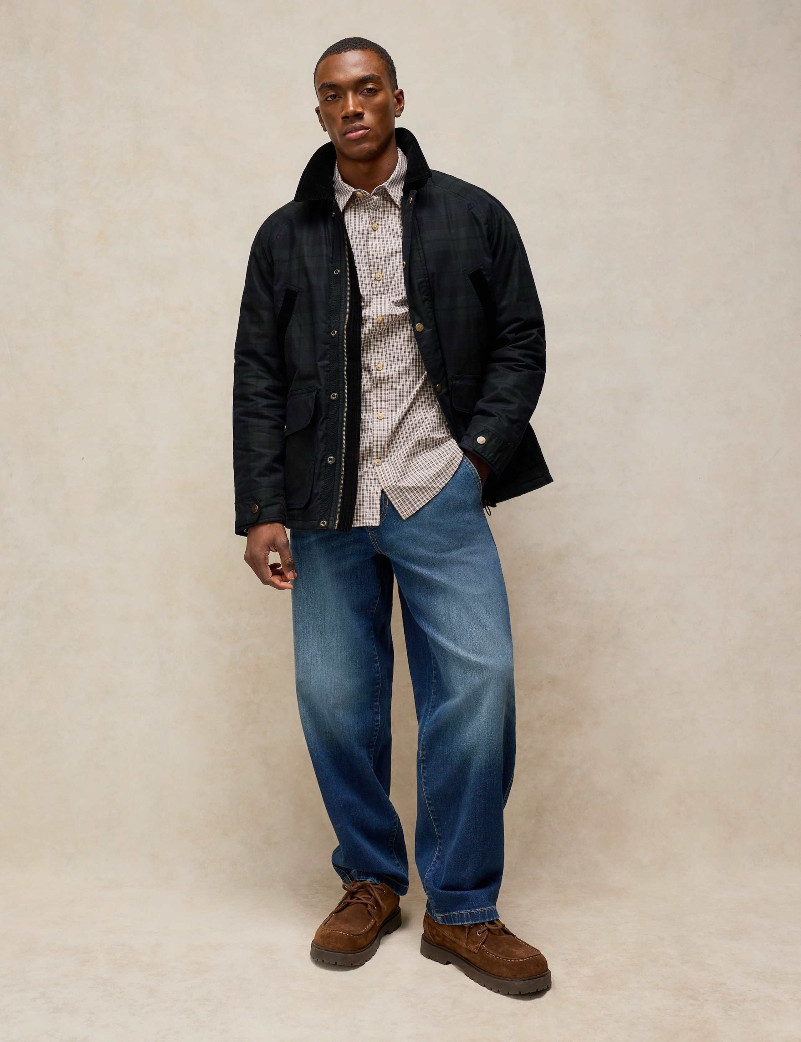 Pure Cotton Checked Padded Waxed Jacket 3 of 6