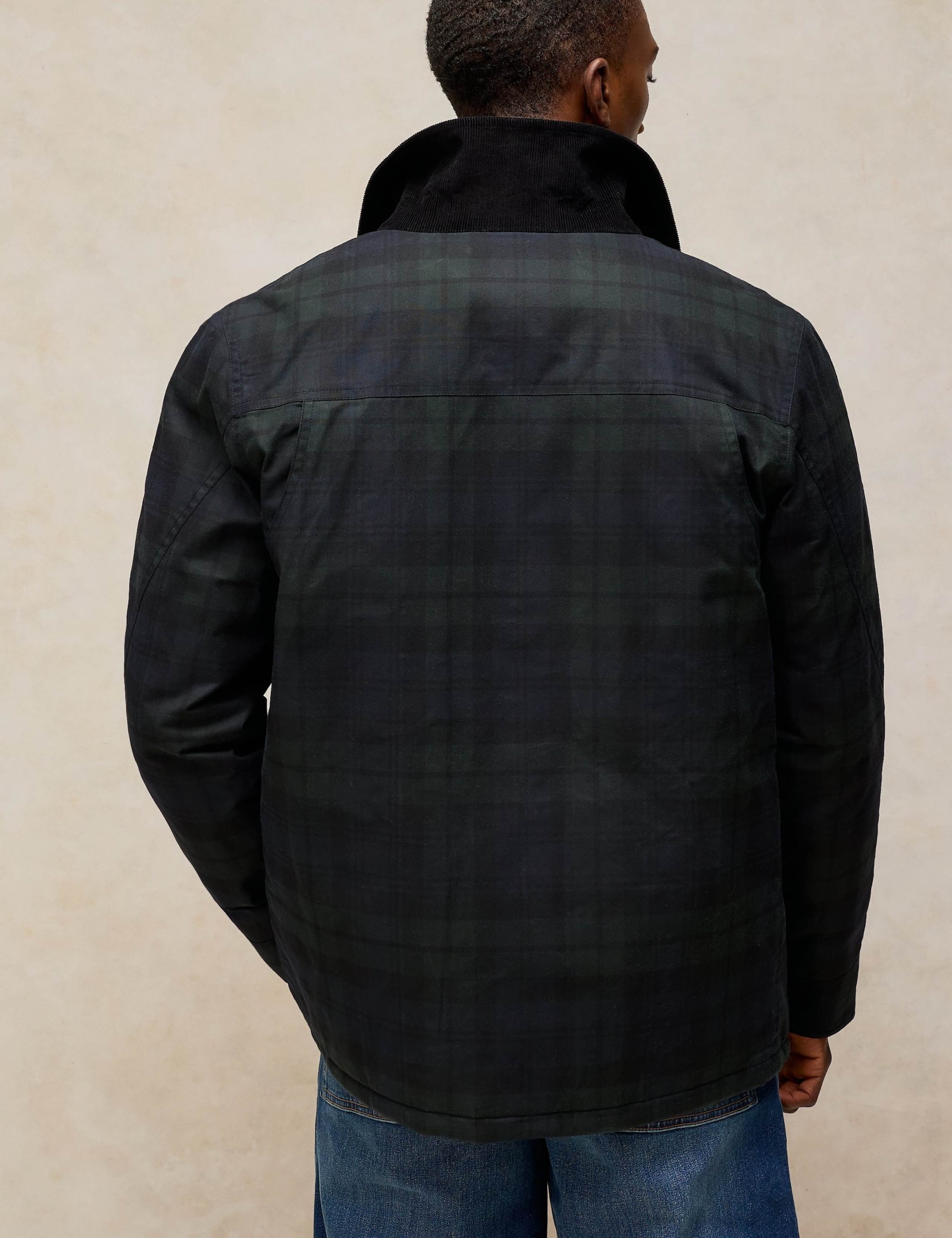 Pure Cotton Checked Padded Waxed Jacket 4 of 6