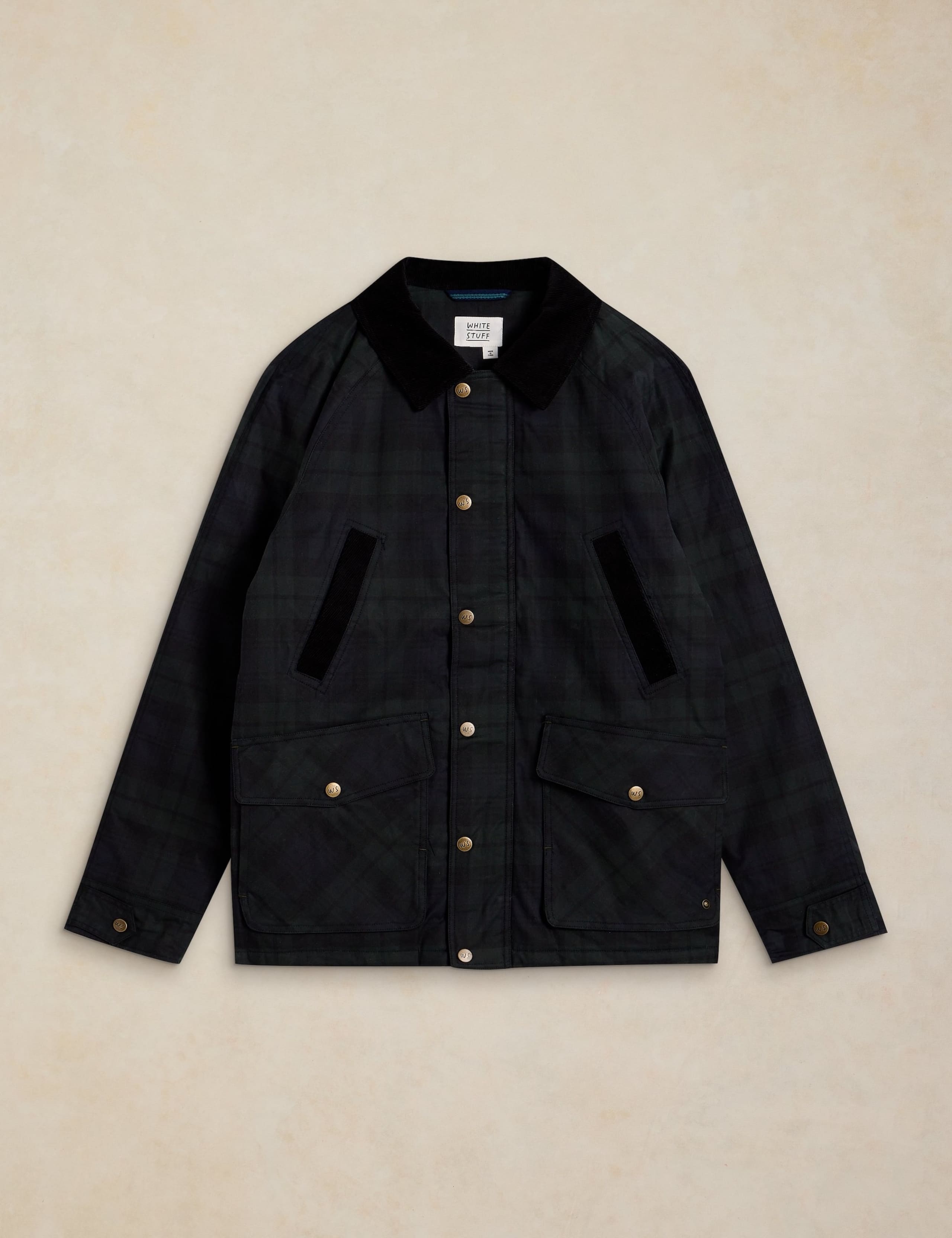 Pure Cotton Checked Padded Waxed Jacket 2 of 6