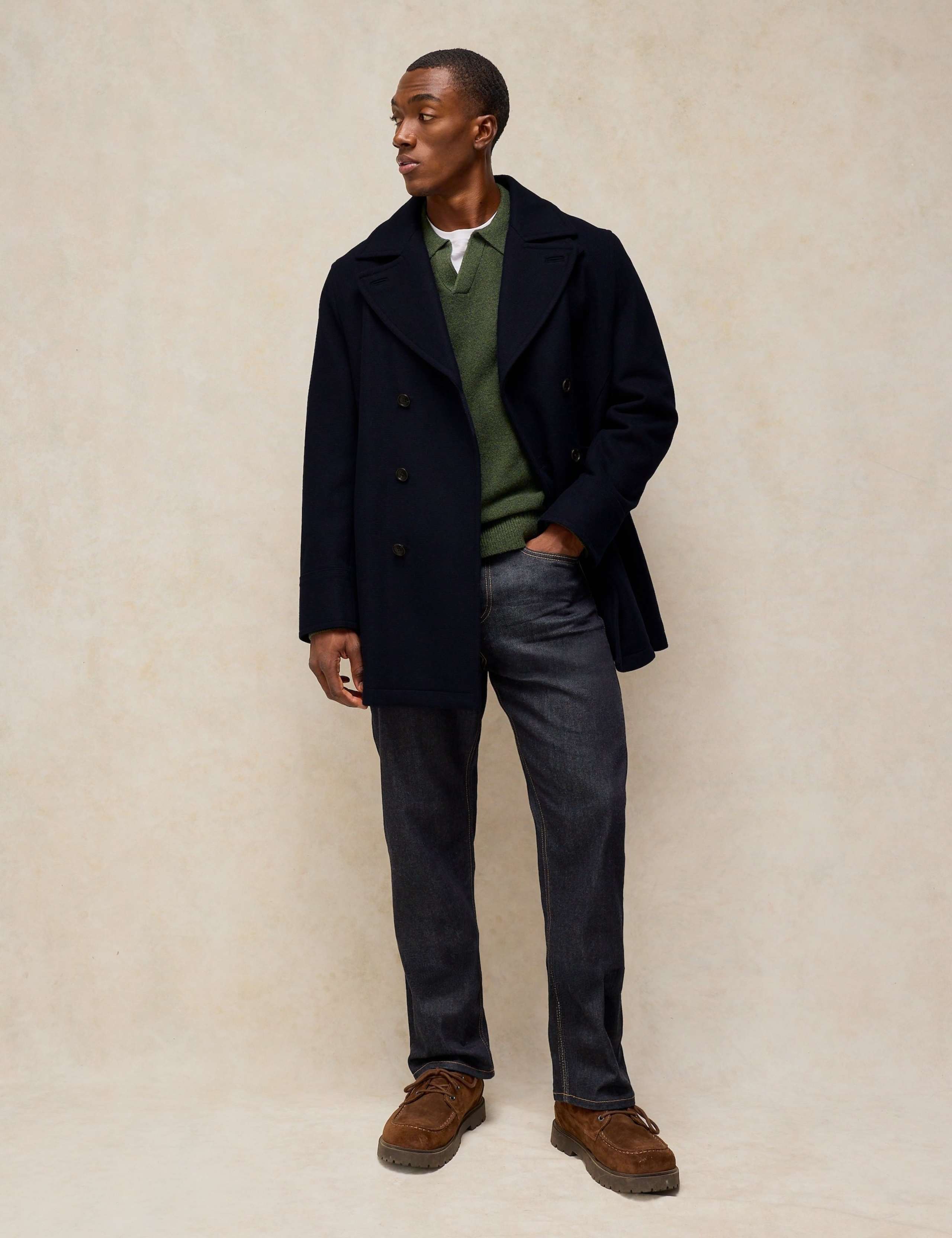 Wool Blend Pea Coat 3 of 6