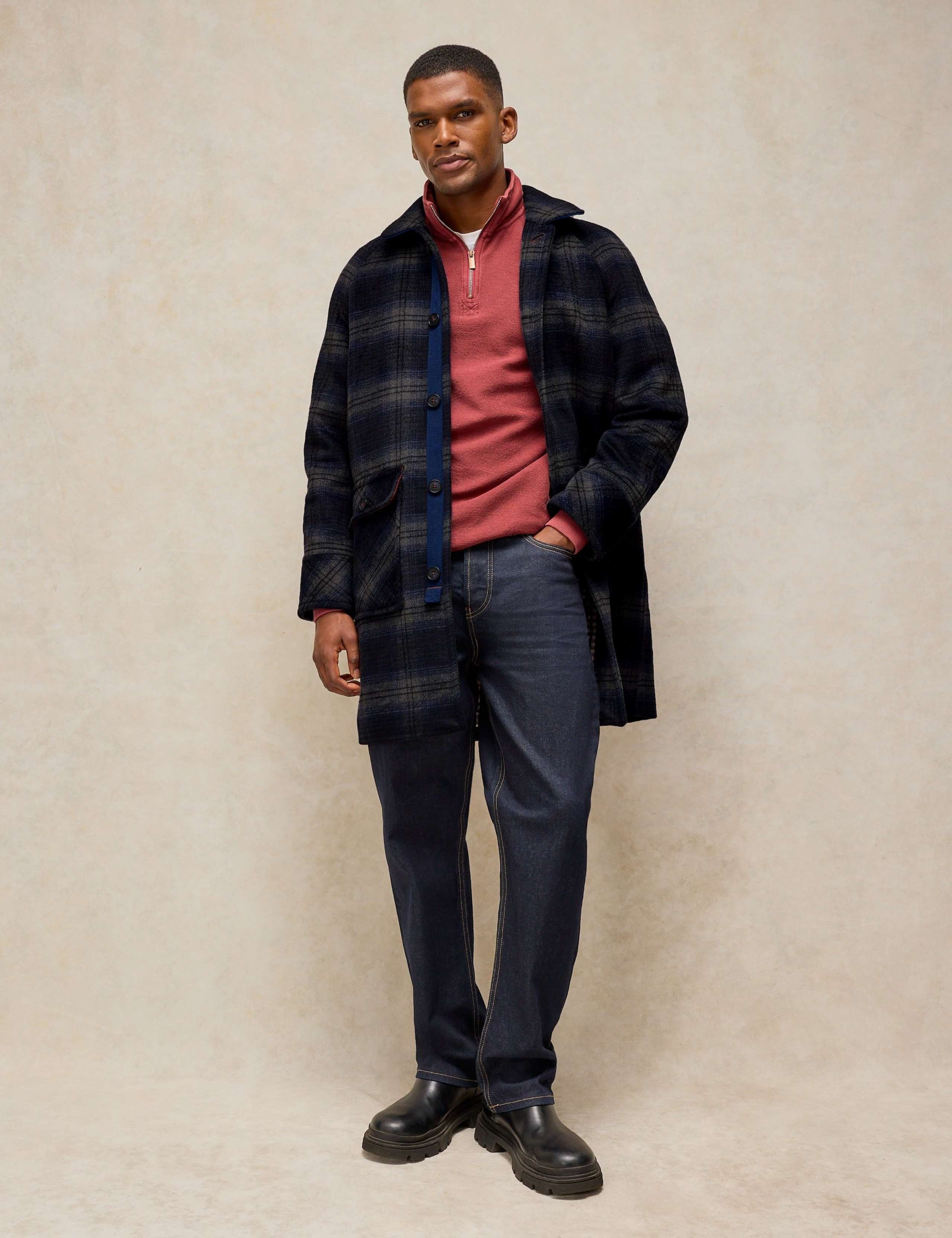 Check Utility Overcoat with Wool 3 of 7