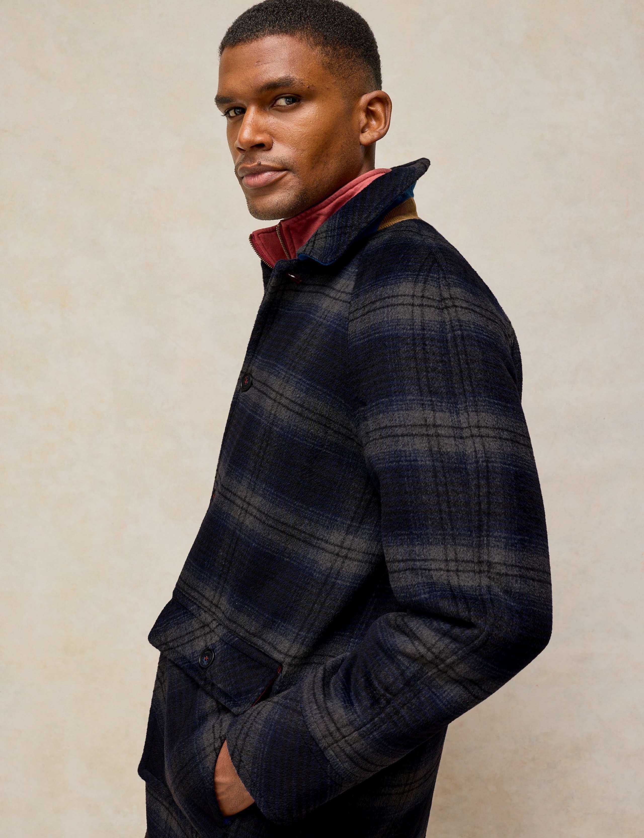 Check Utility Overcoat with Wool 5 of 7