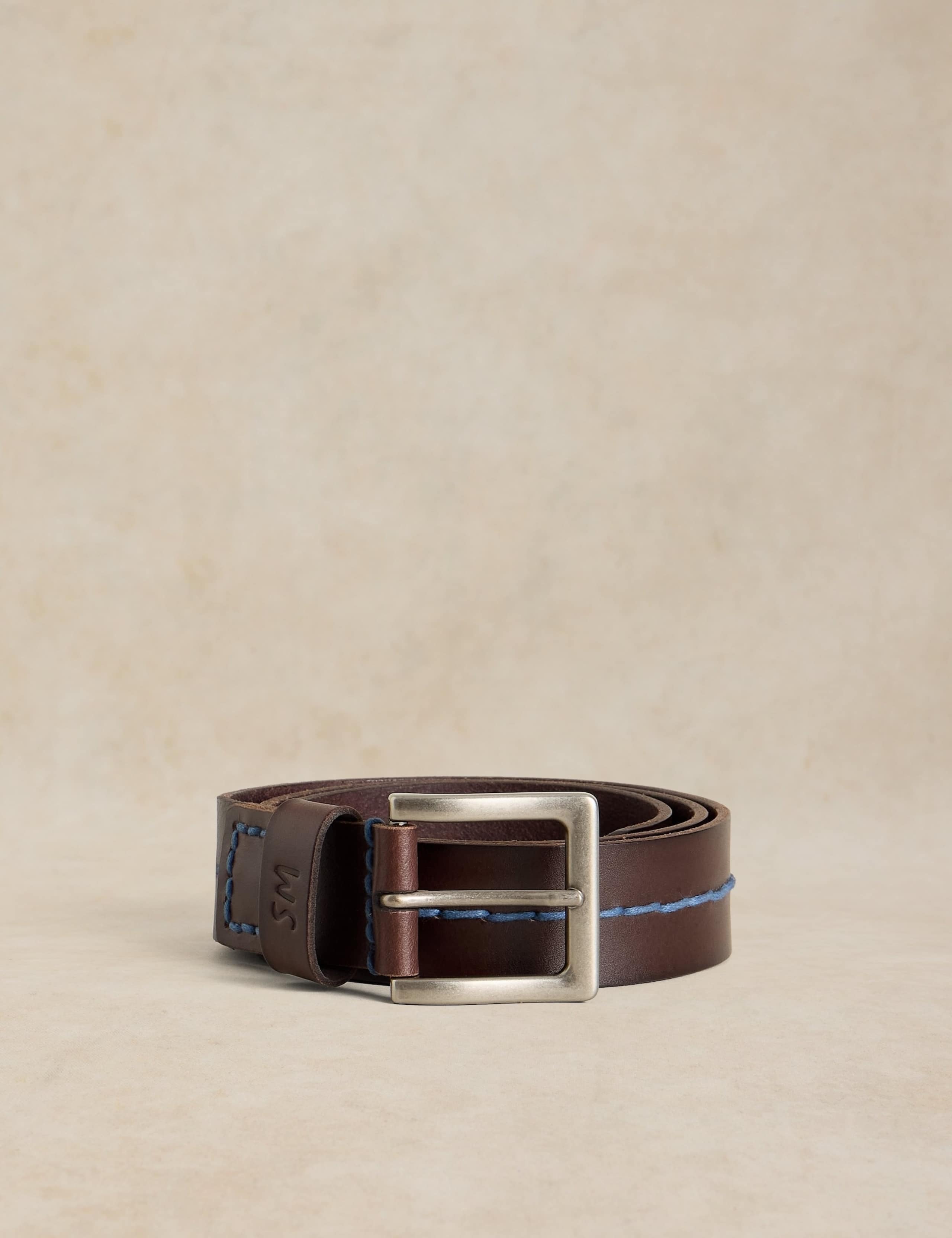 Chunky Stitch Leather Belt 1 of 3