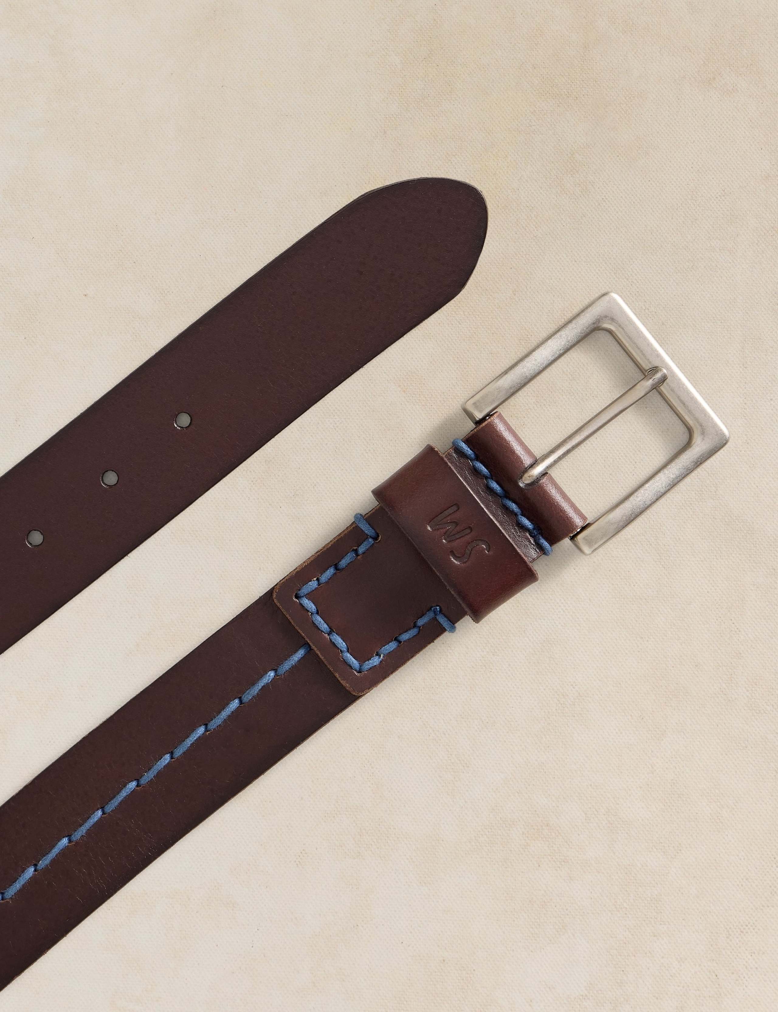 Chunky Stitch Leather Belt 2 of 3