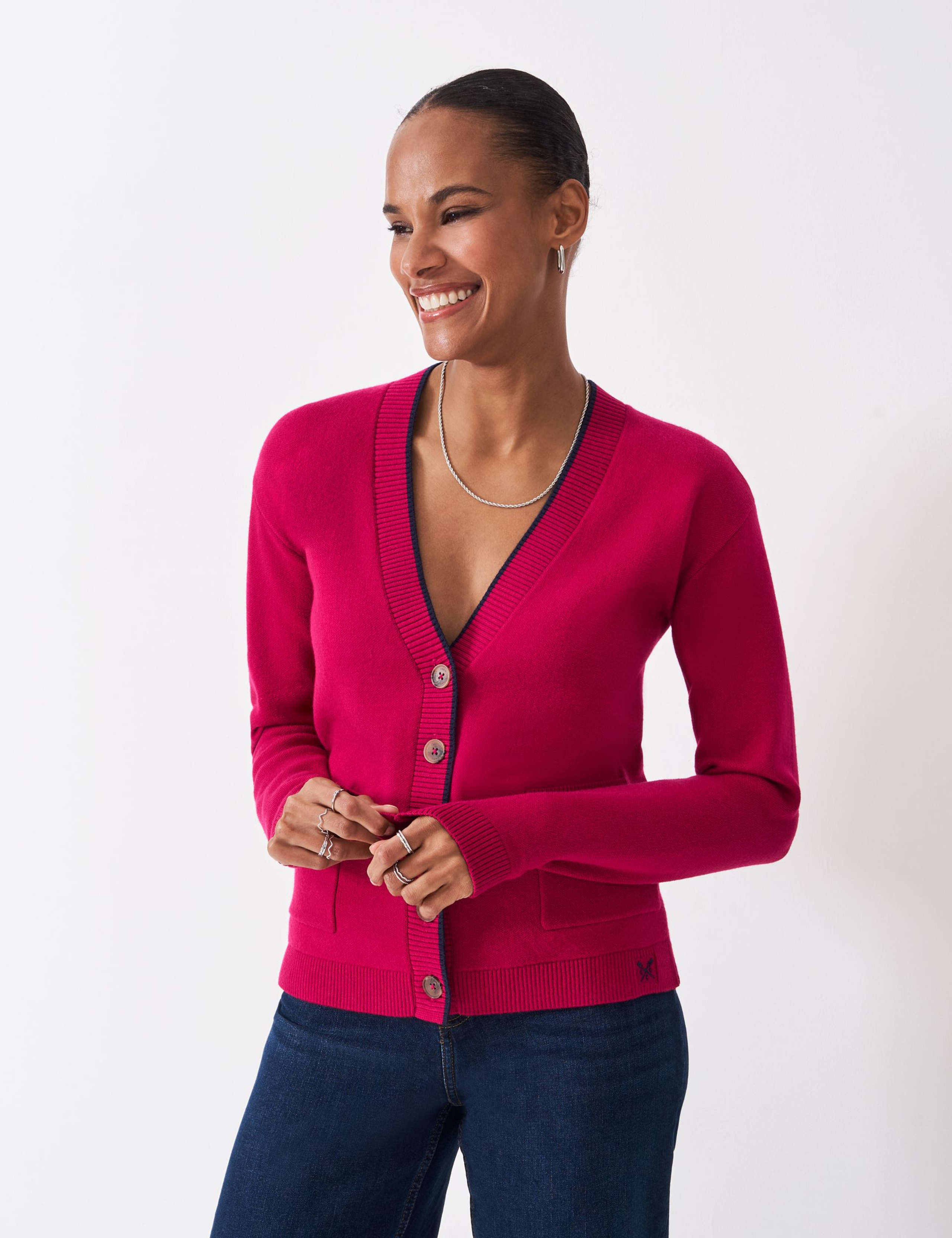 V-Neck Tipped Detail Cardigan 3 of 5