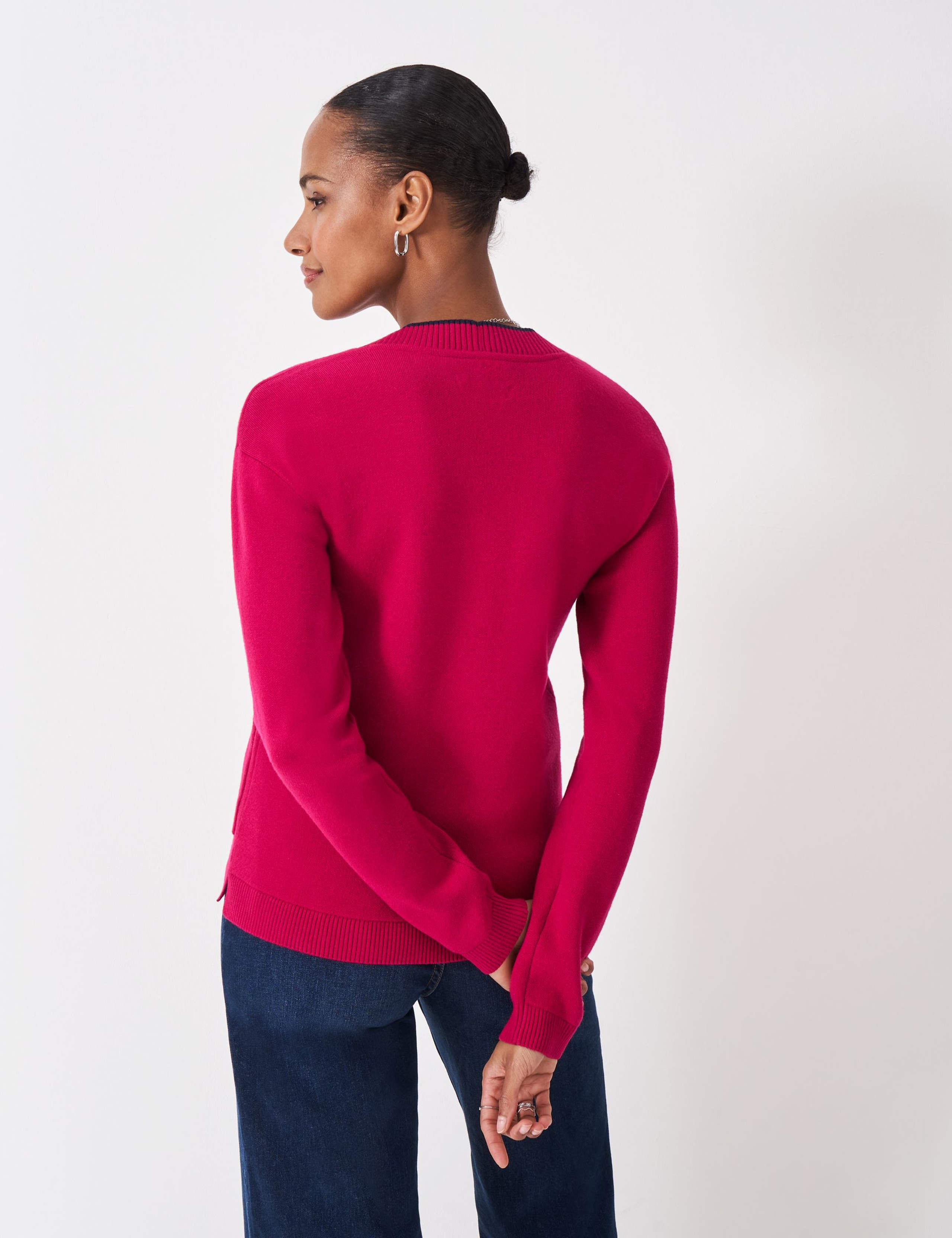V-Neck Tipped Detail Cardigan 4 of 5