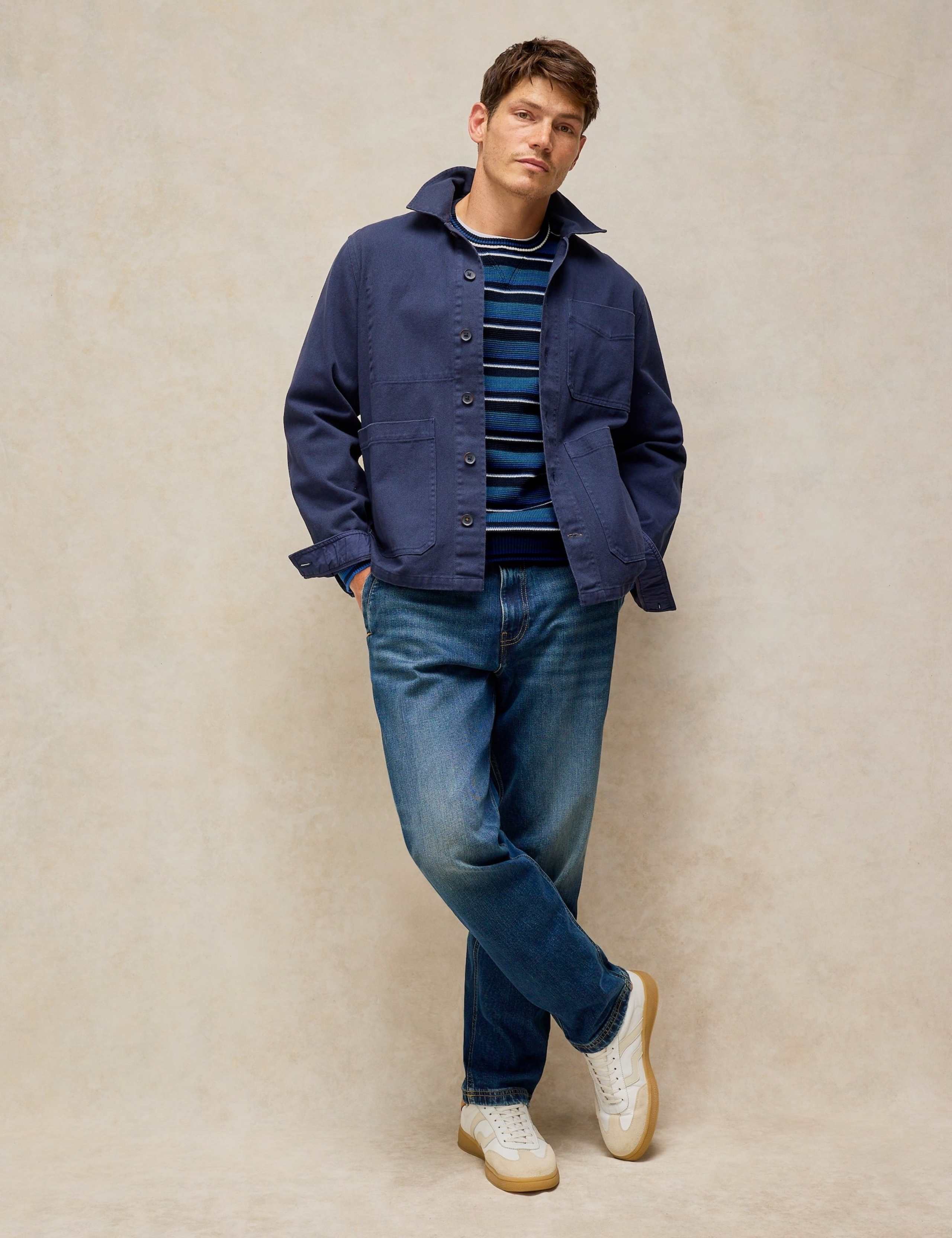 Pure Cotton Striped Crew Neck Jumper 3 of 6