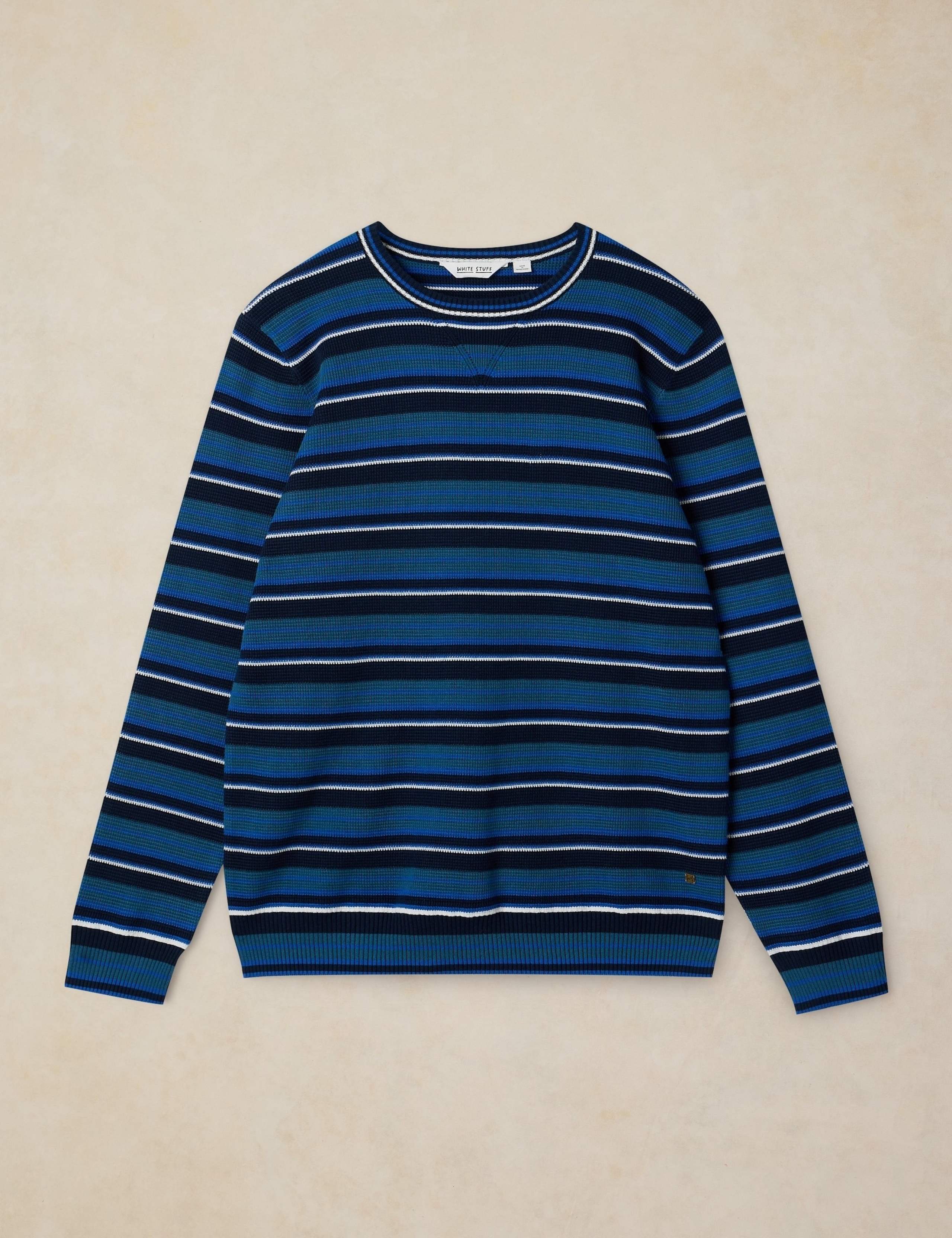 Pure Cotton Striped Crew Neck Jumper 2 of 6