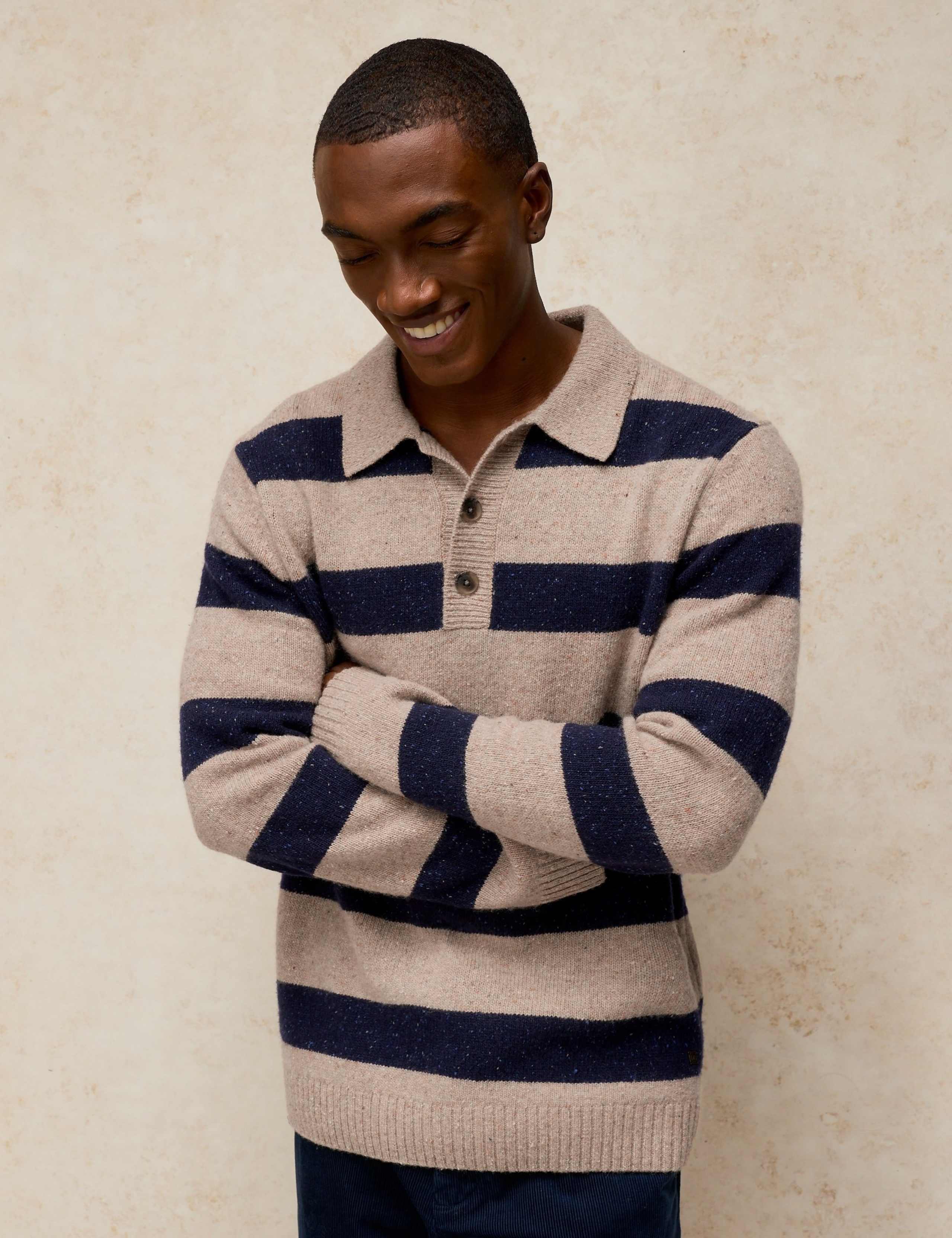 Lambswool Rich Striped Rugby Shirt 1 of 6