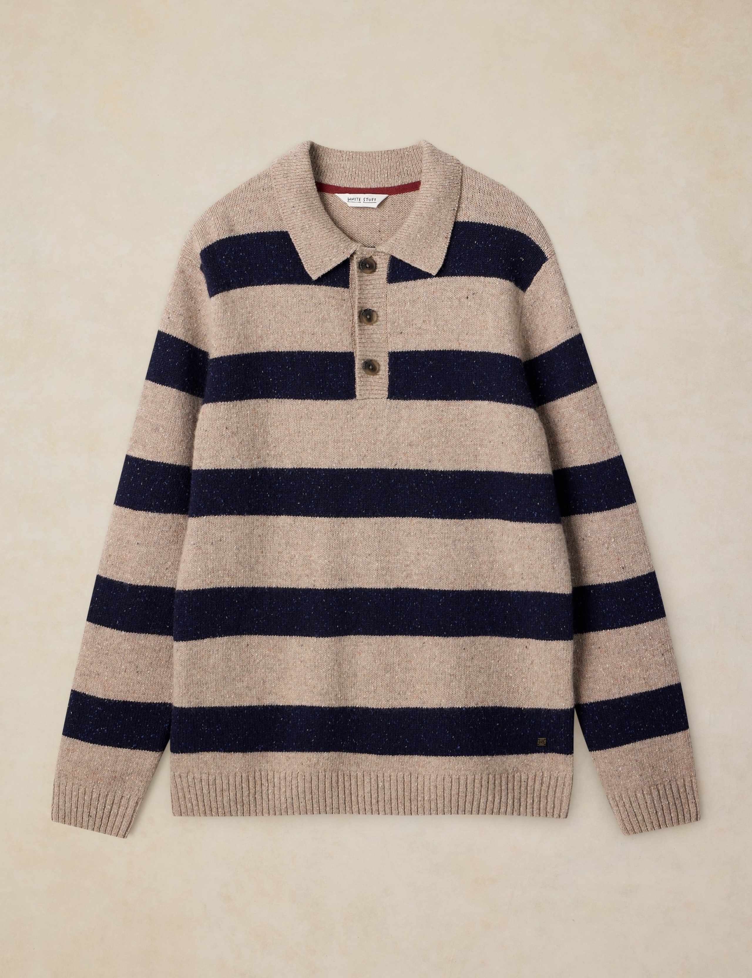 Lambswool Rich Striped Rugby Shirt 2 of 6