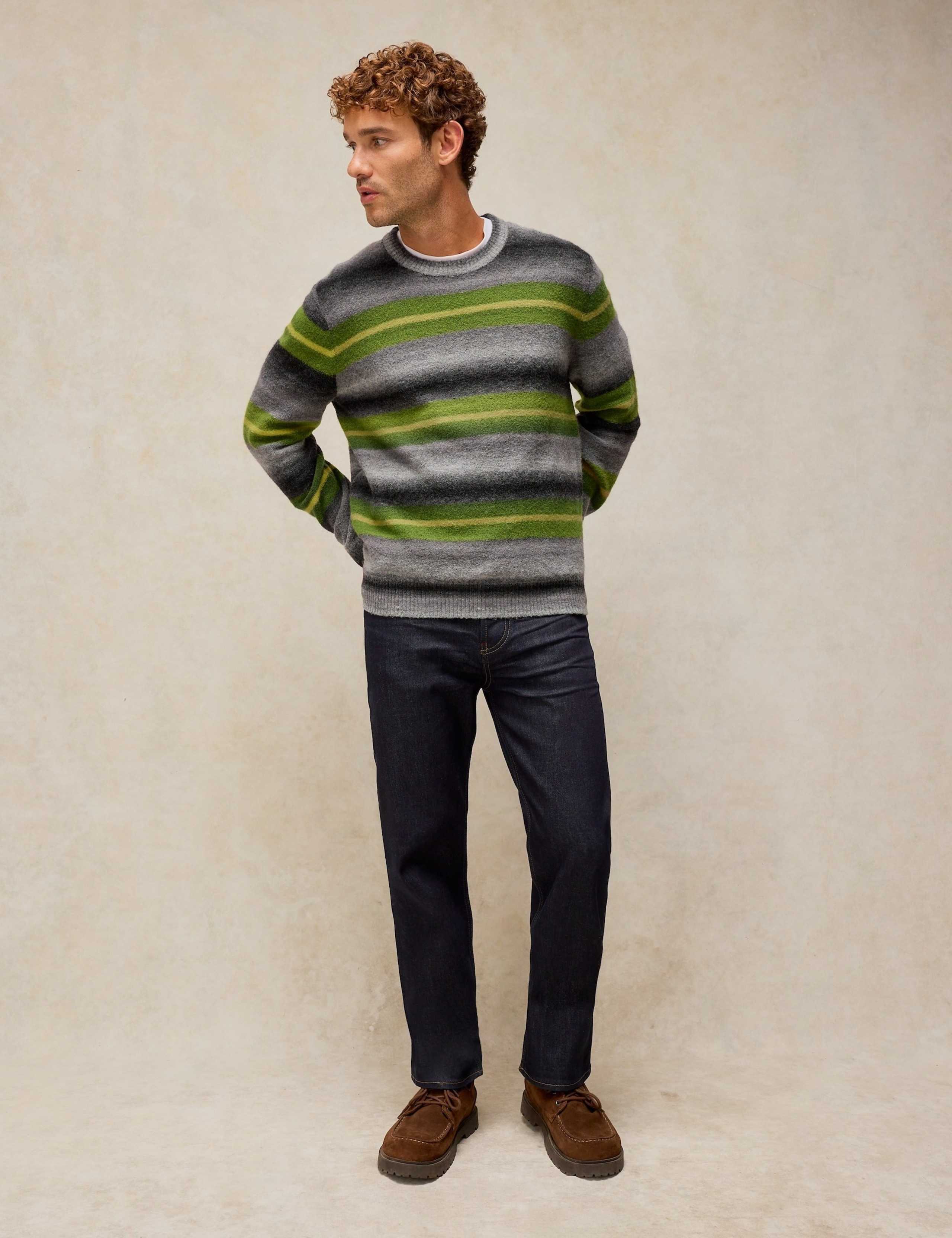 Ombre Striped Crew Neck Jumper with Wool 3 of 6