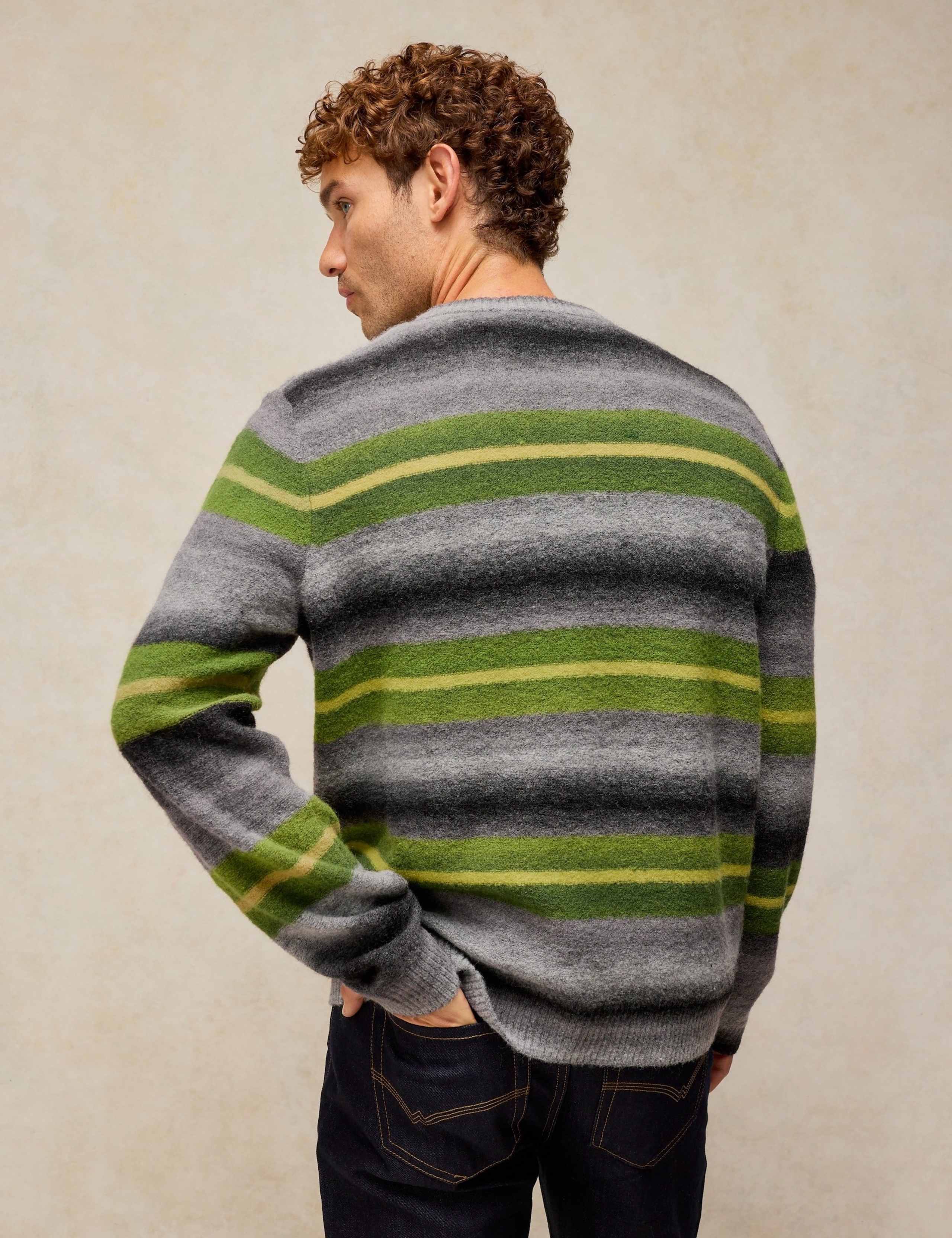 Ombre Striped Crew Neck Jumper with Wool 4 of 6